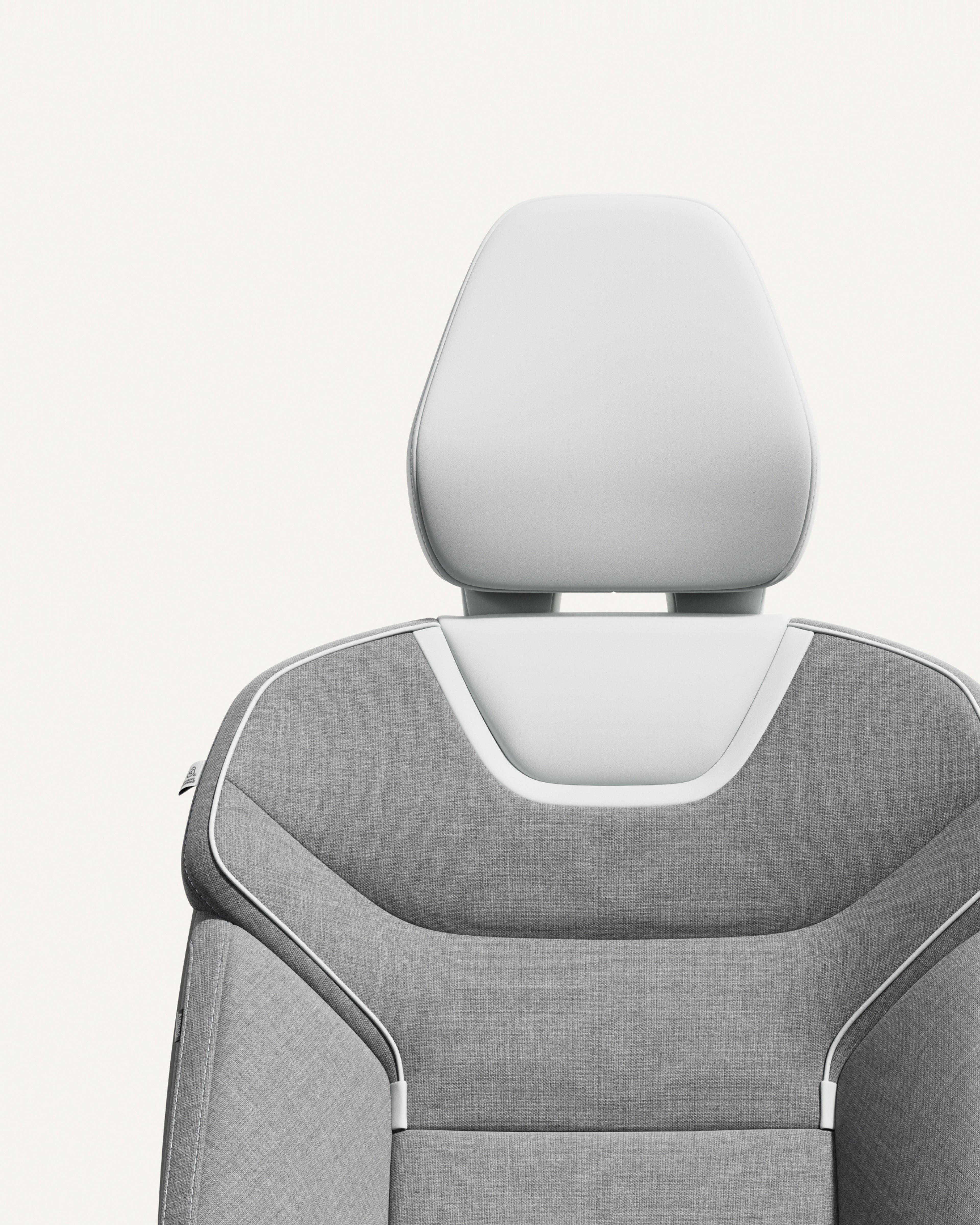Volvo ES90 sæde med ergonomisk design og slanke konturer.