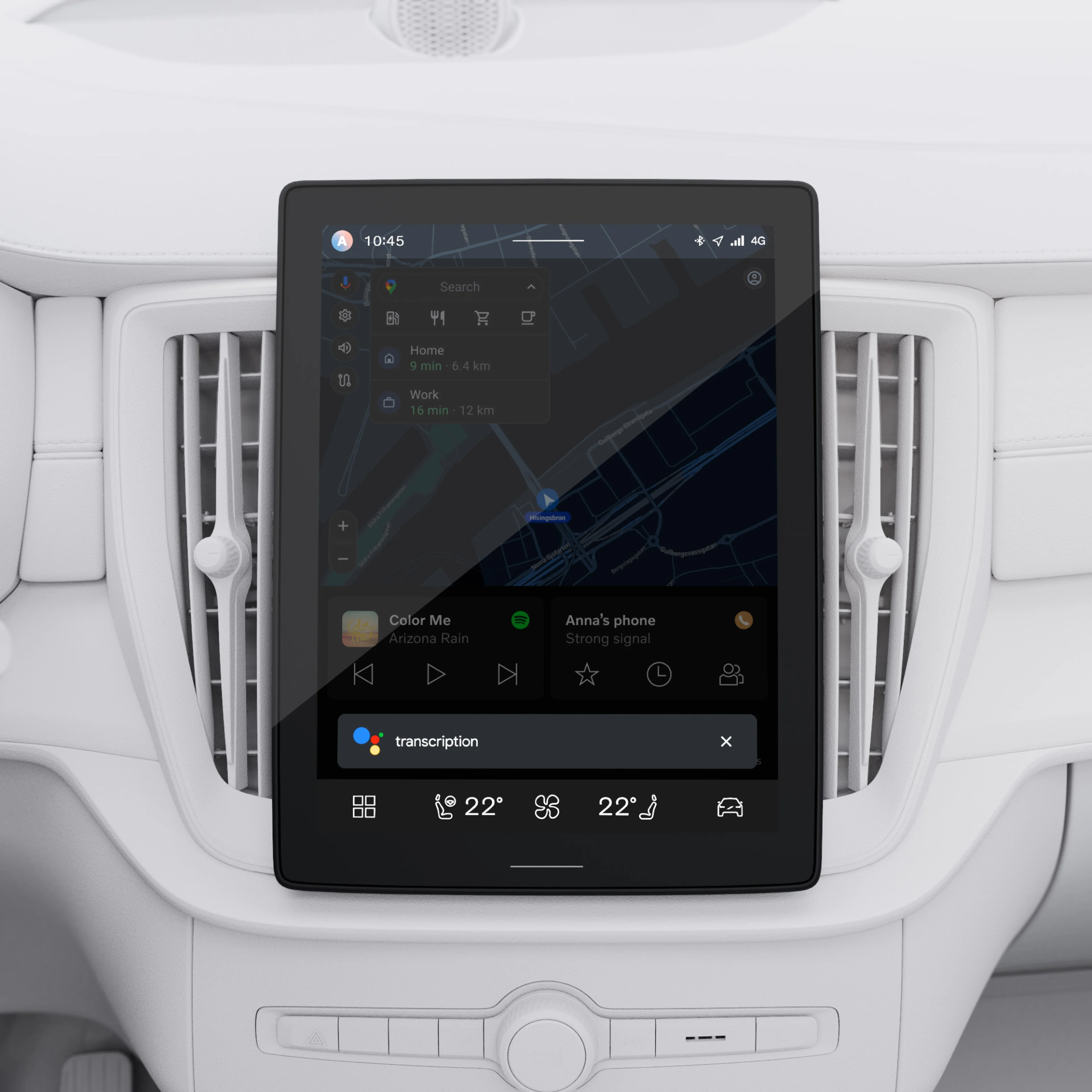 Гласово управление за свободни ръце чрез Google Assistant във Volvo XC90 plug-in хибрид.