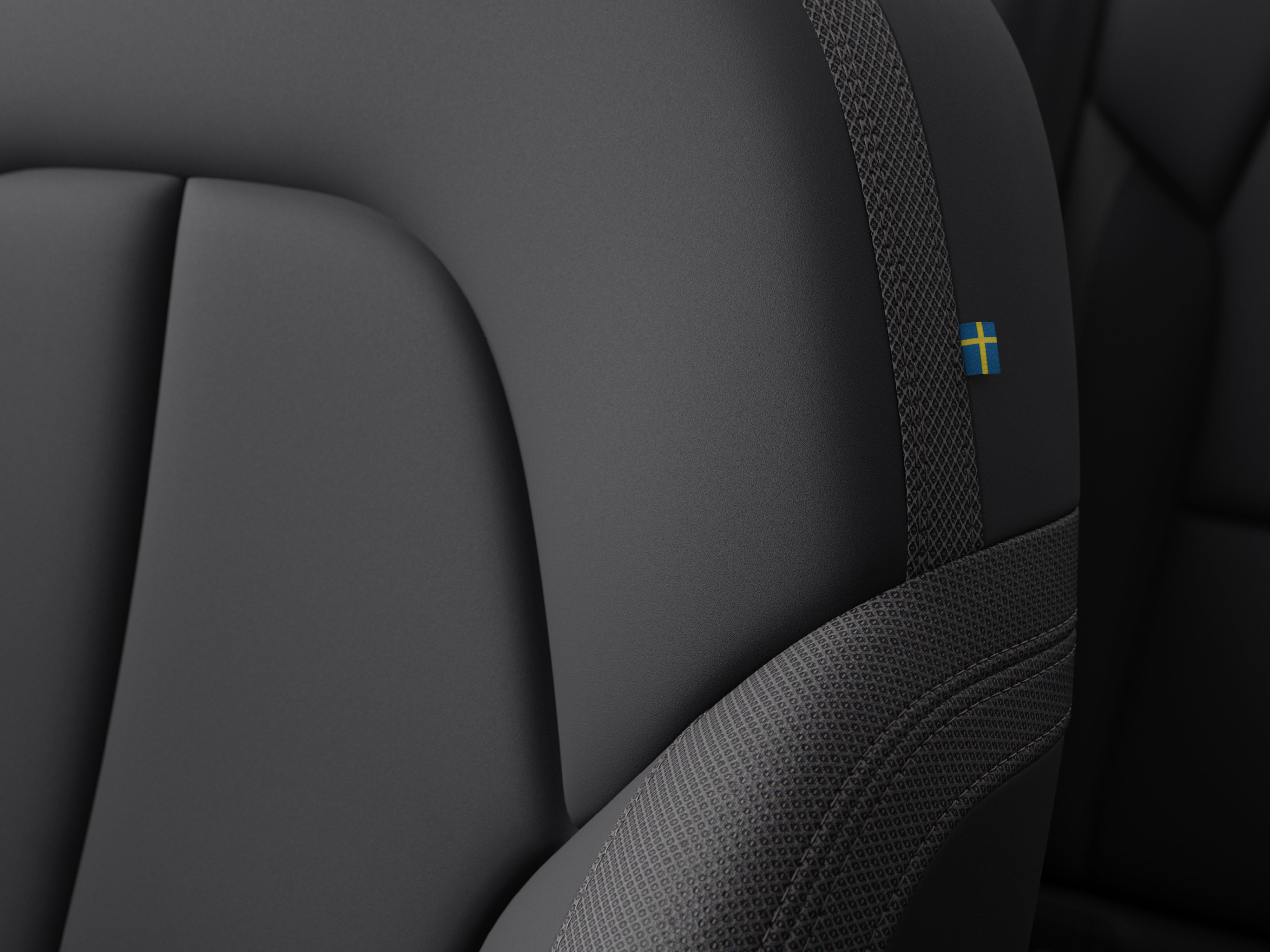 The fine stitching available on premium Volvo EX40 upholsteries.