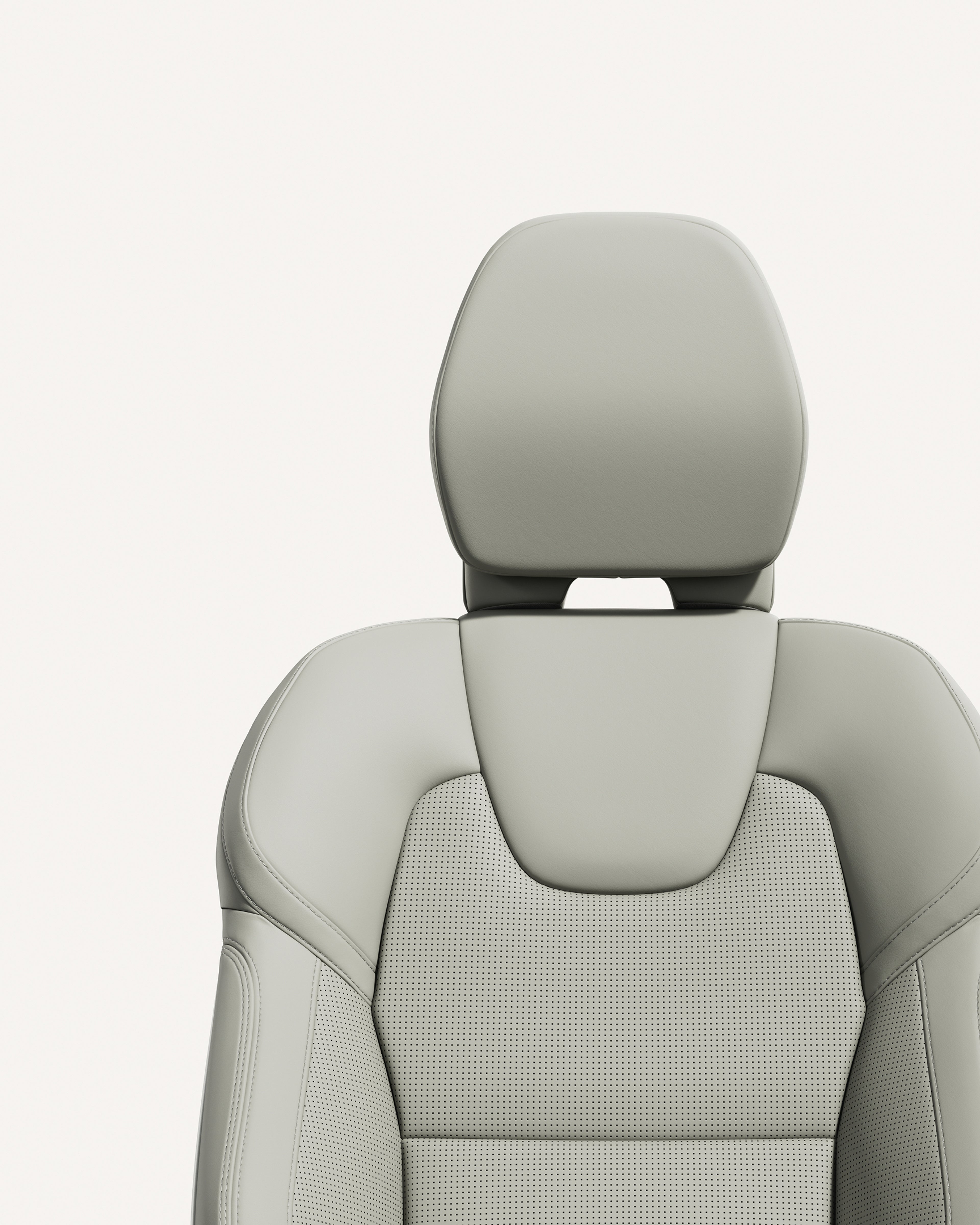 Close-up of the front seat upholstery Blond in the Volvo XC90
