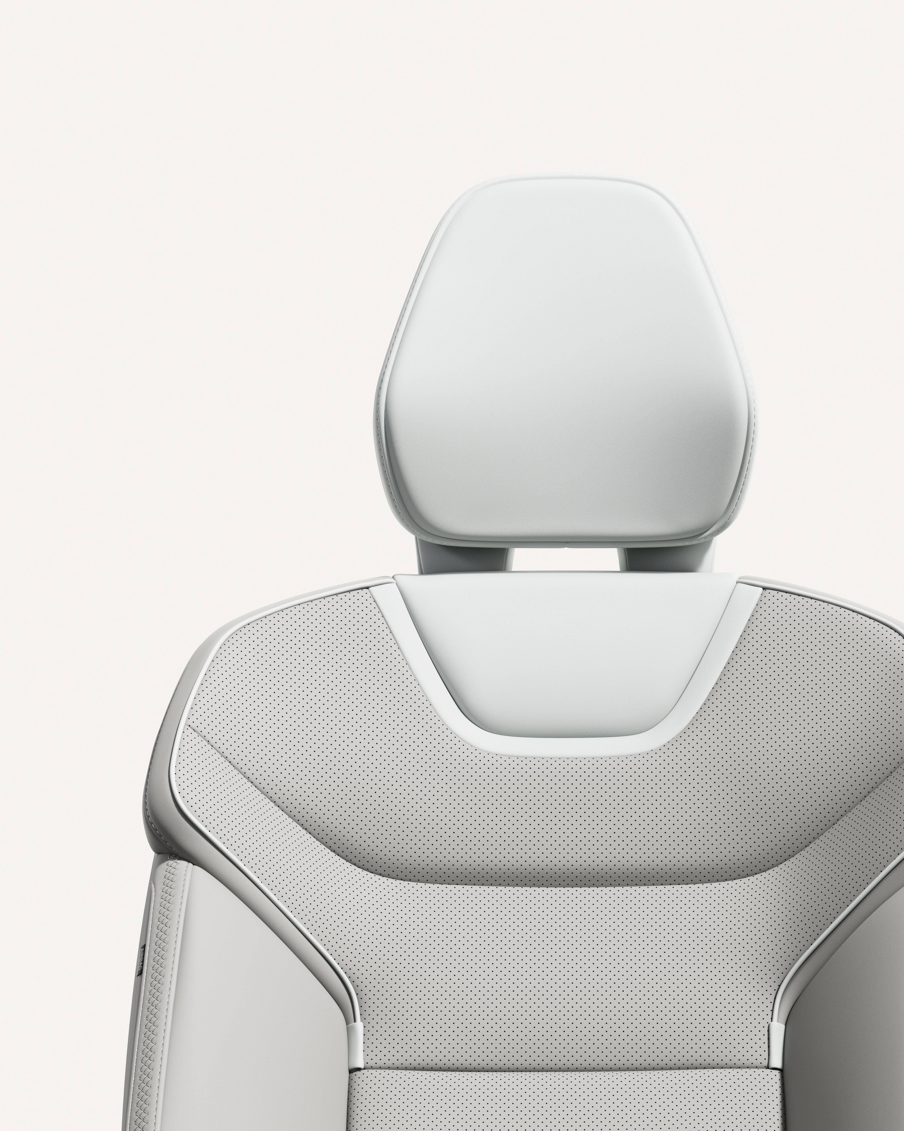 Volvo EX90 seat in material Dawn with ergonomic design and sleek contours.