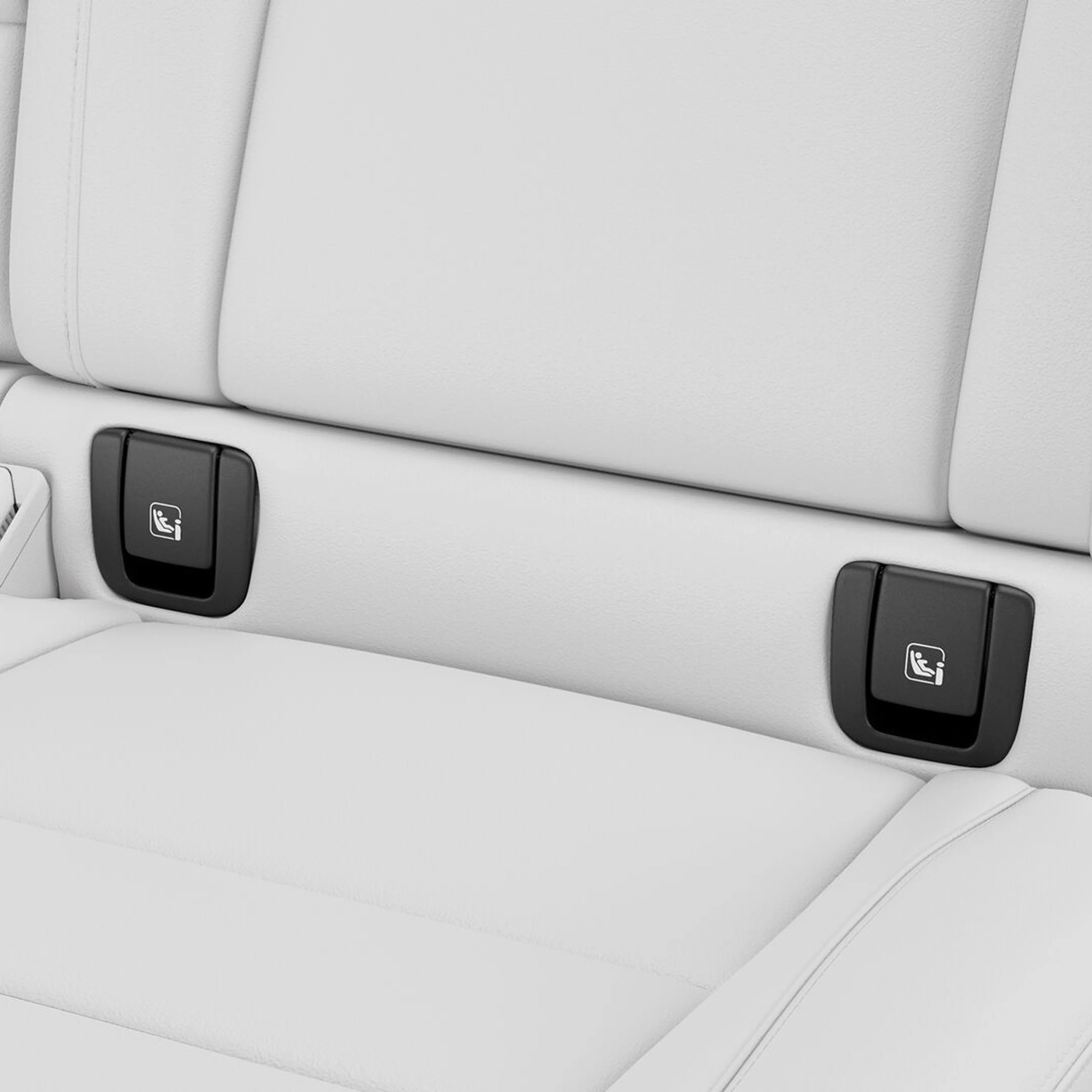 Illustration of the ISO-fix points in the rear seat of a Volvo XC40.