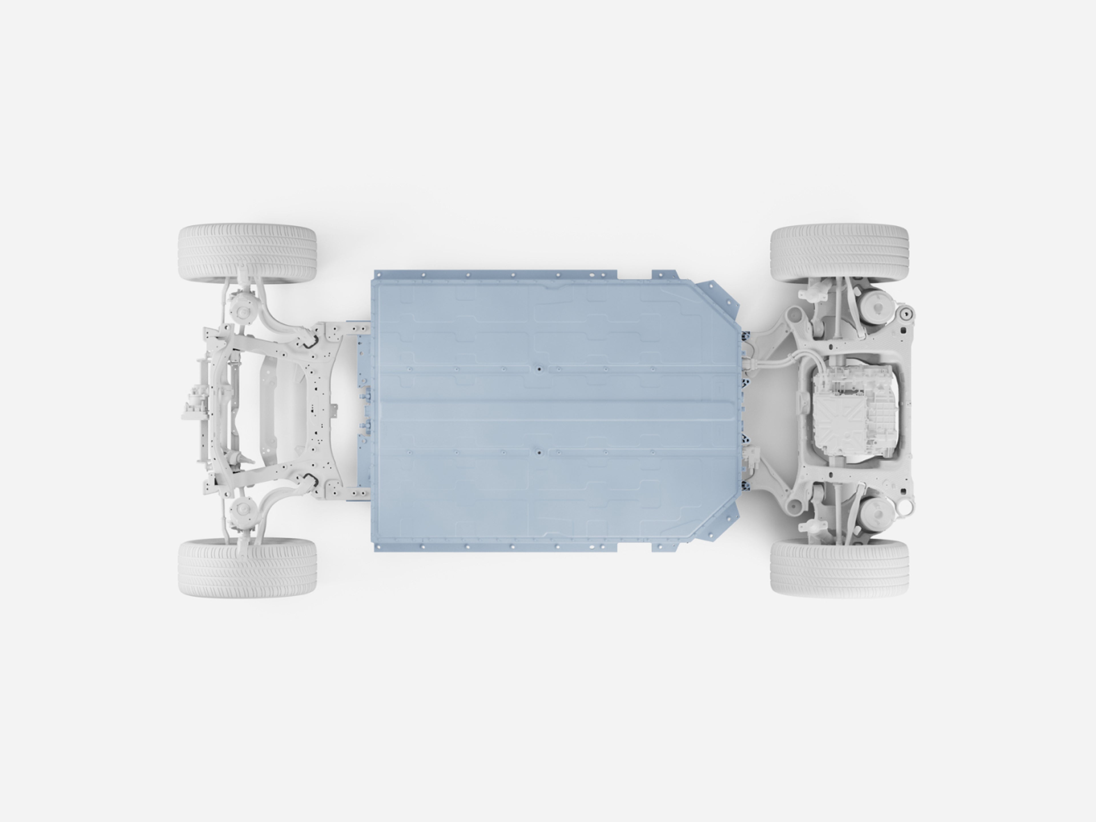 Image showing the structural design that helps foster battery safety in the fully electric Volvo EM90.