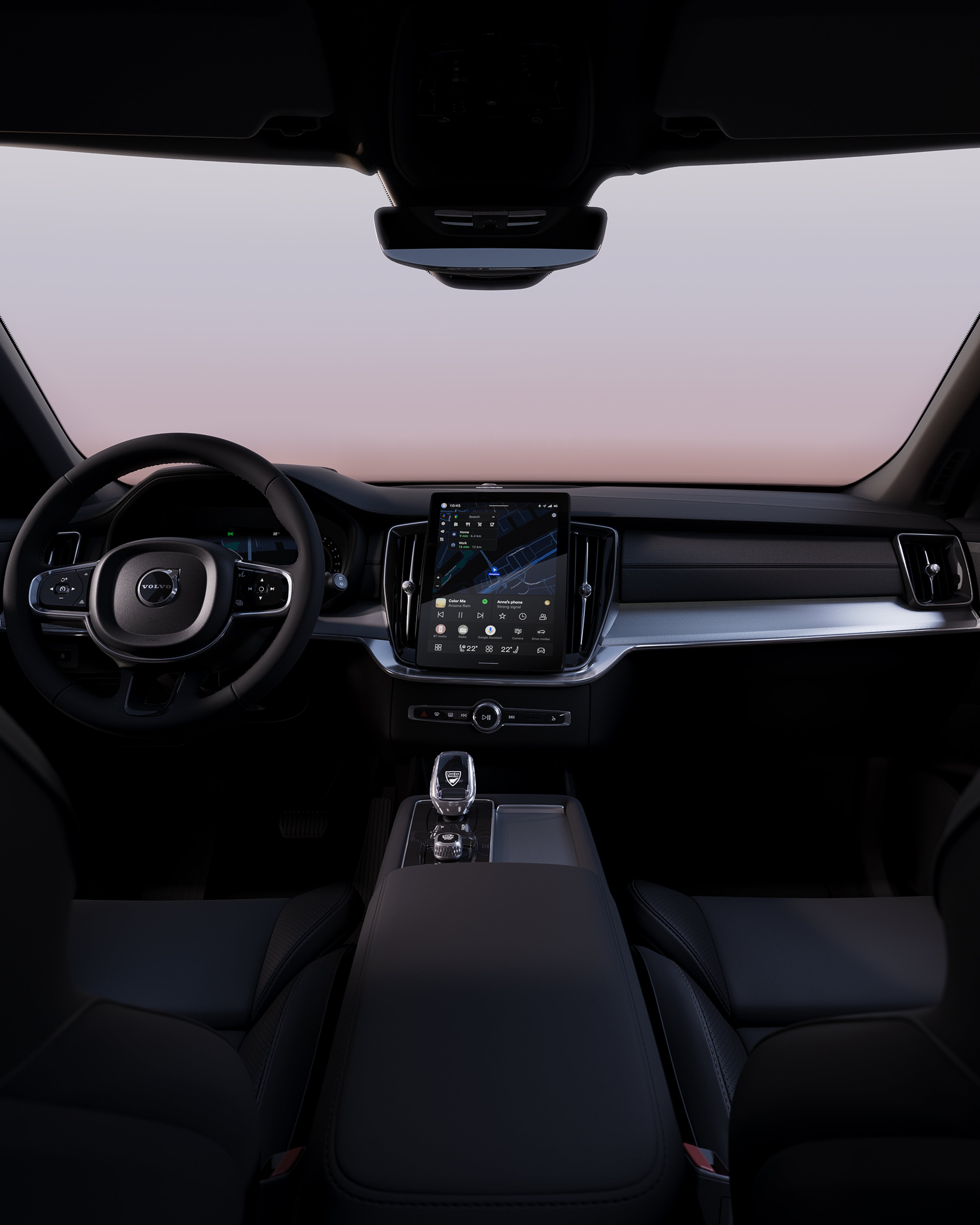 The cabin of the Volvo XC90 mild hybrid black edition