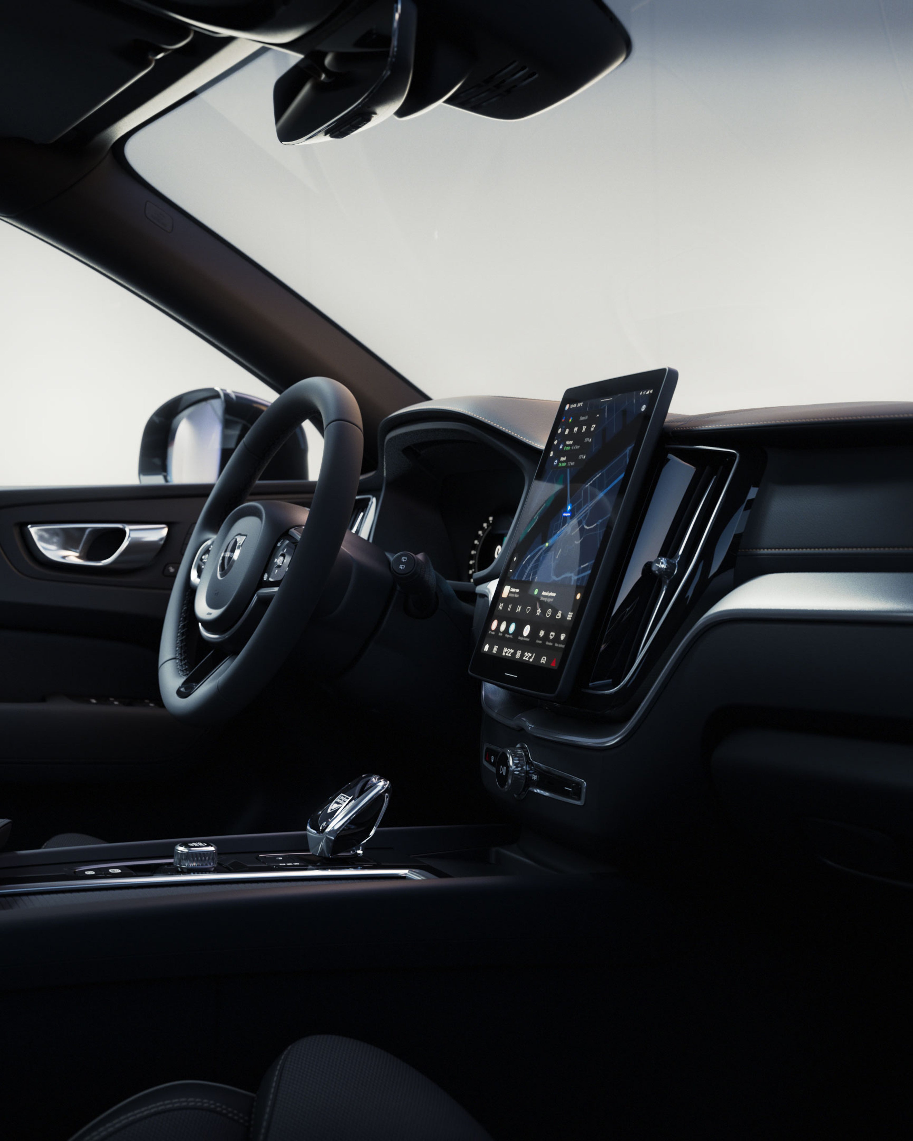 L'abitacolo di Volvo XC60 ibrida plug-in Black Edition