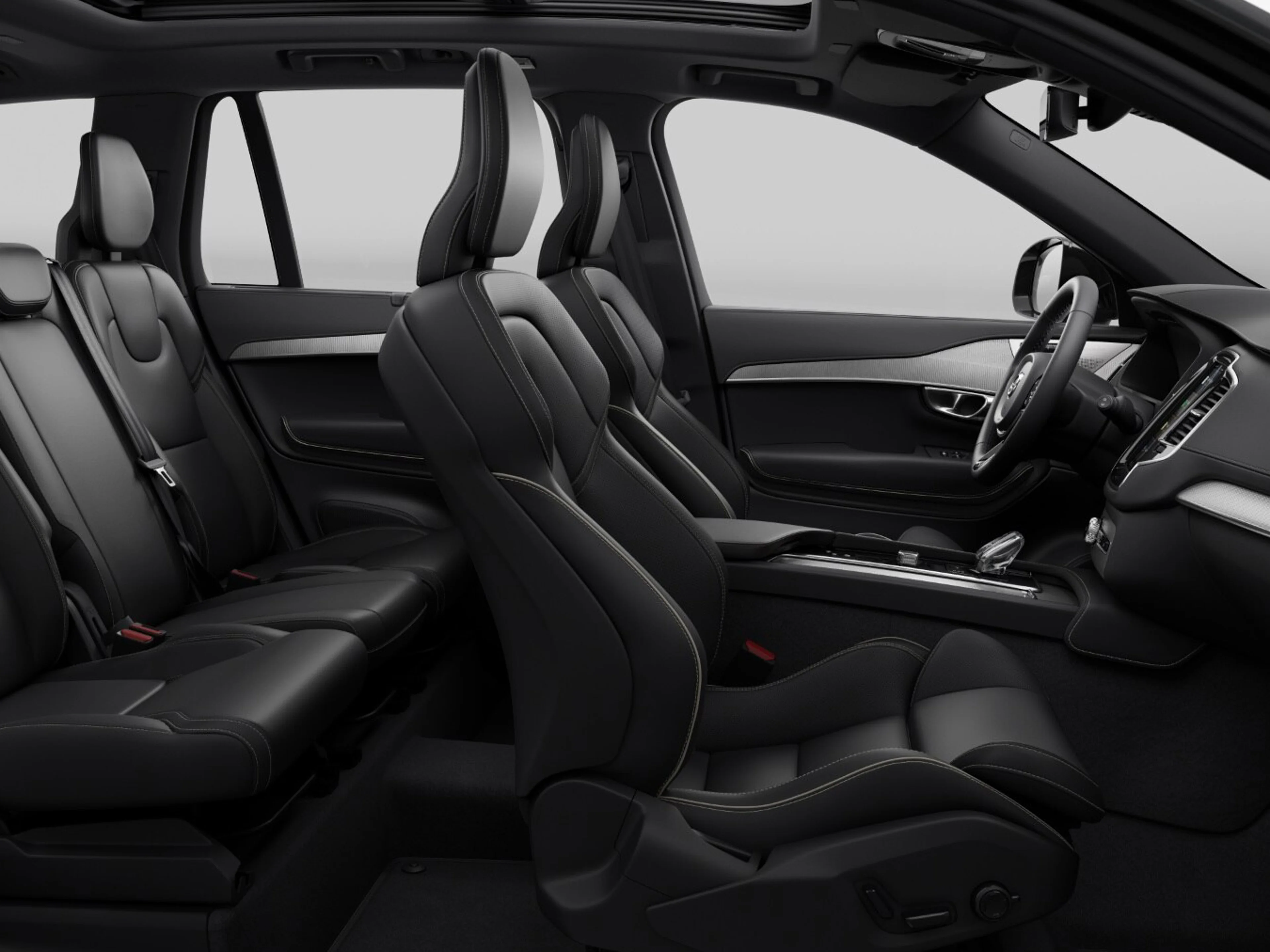 Volvo XC90 休旅車的內裝。