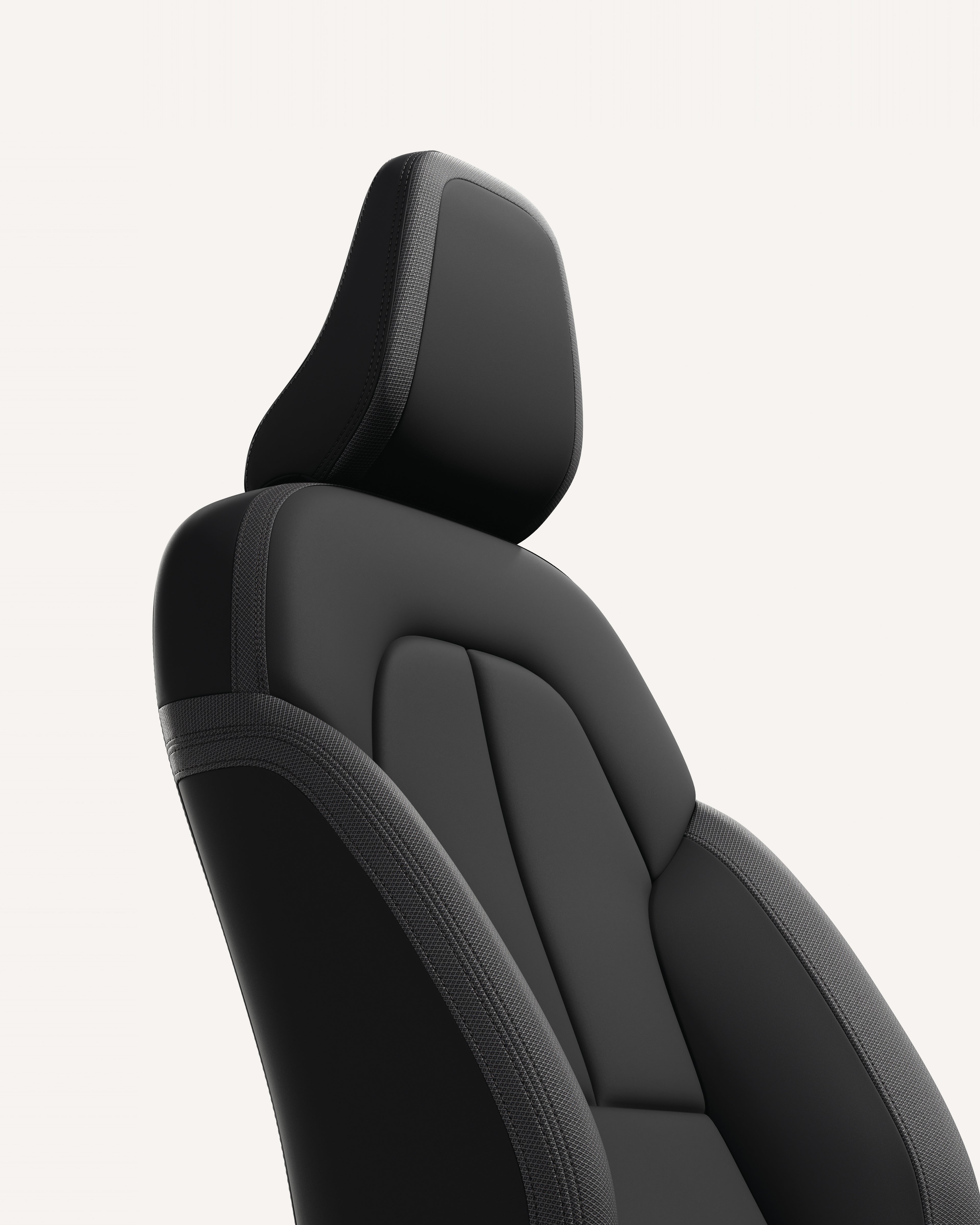 Close-up of the front seat upholstery in the Volvo EX40.