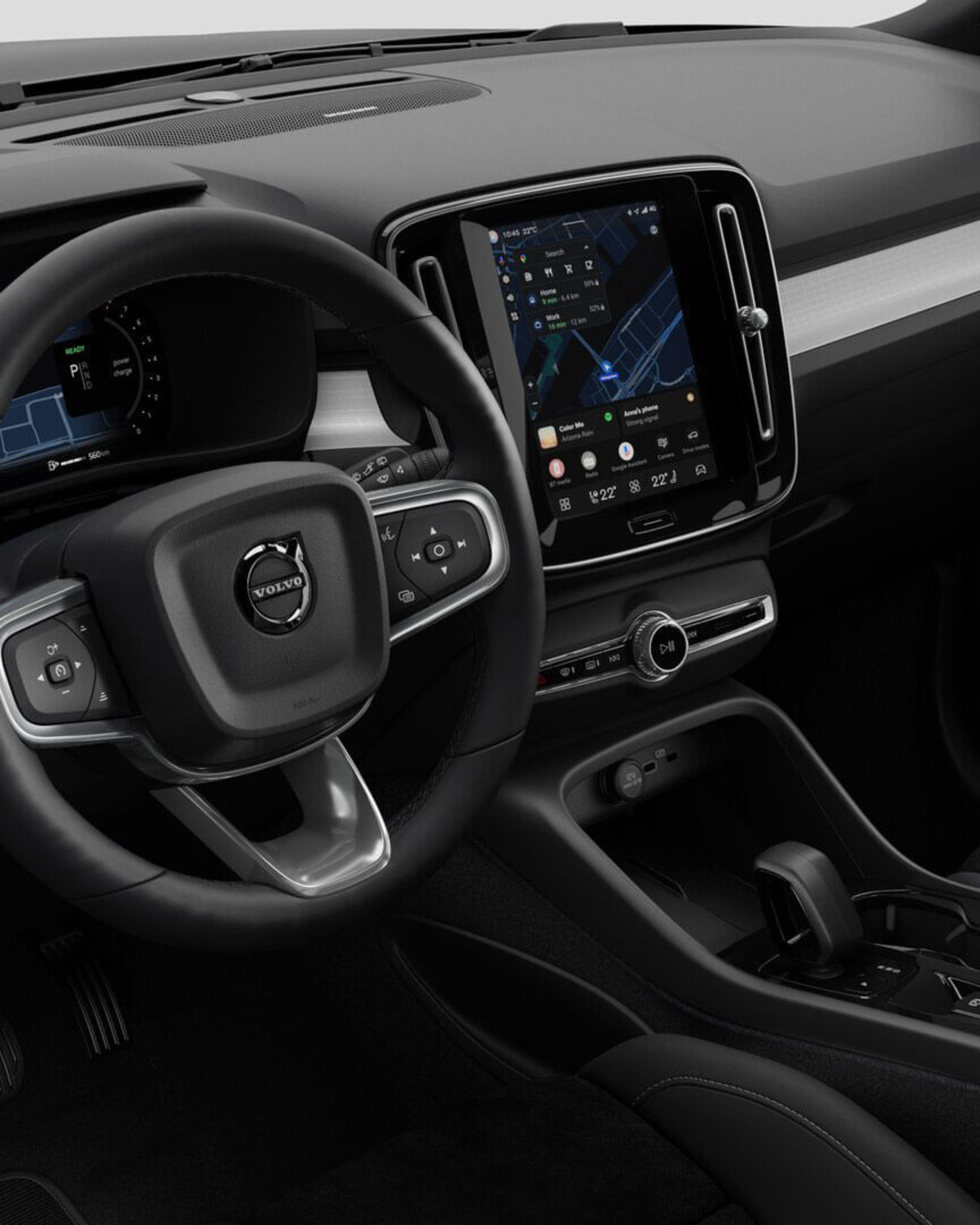 Habitacle du Volvo XC40 Black Edition montrant le tableau de bord