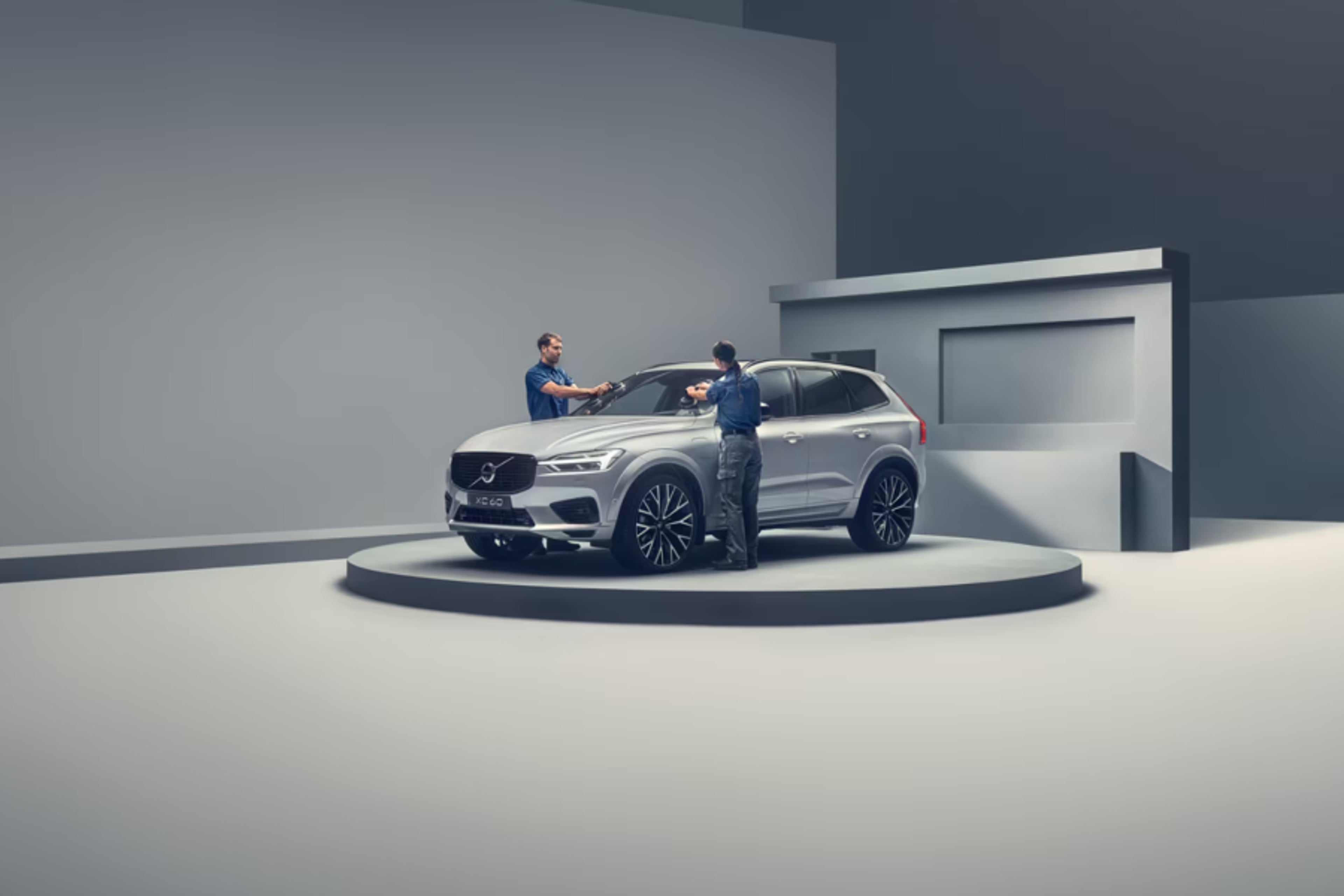 Car on podium
