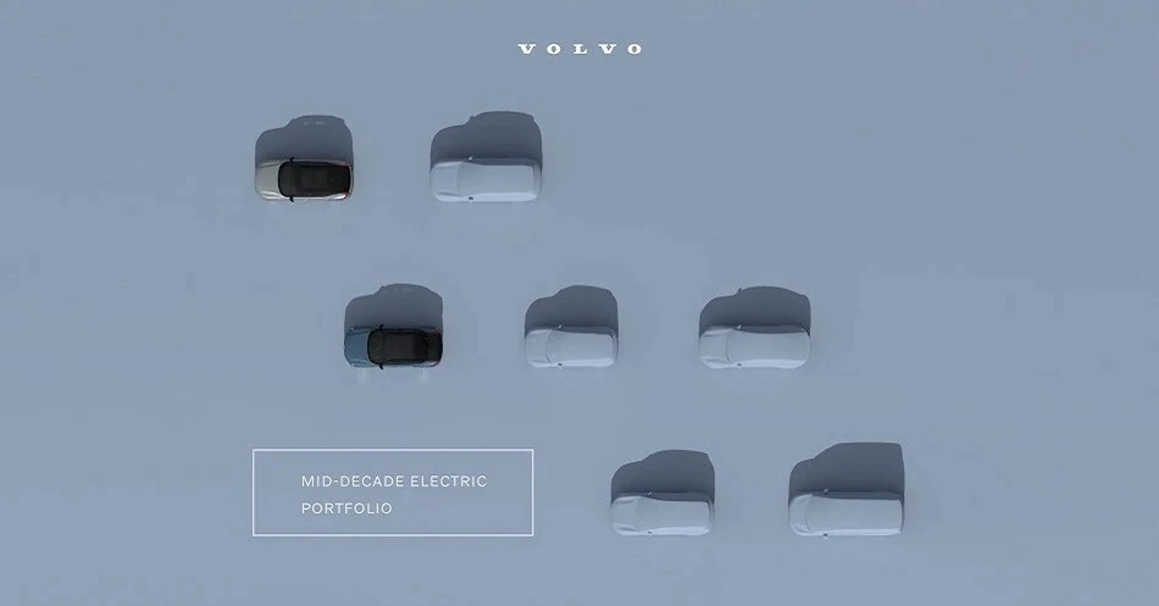 Abstract lineup of volvo cars