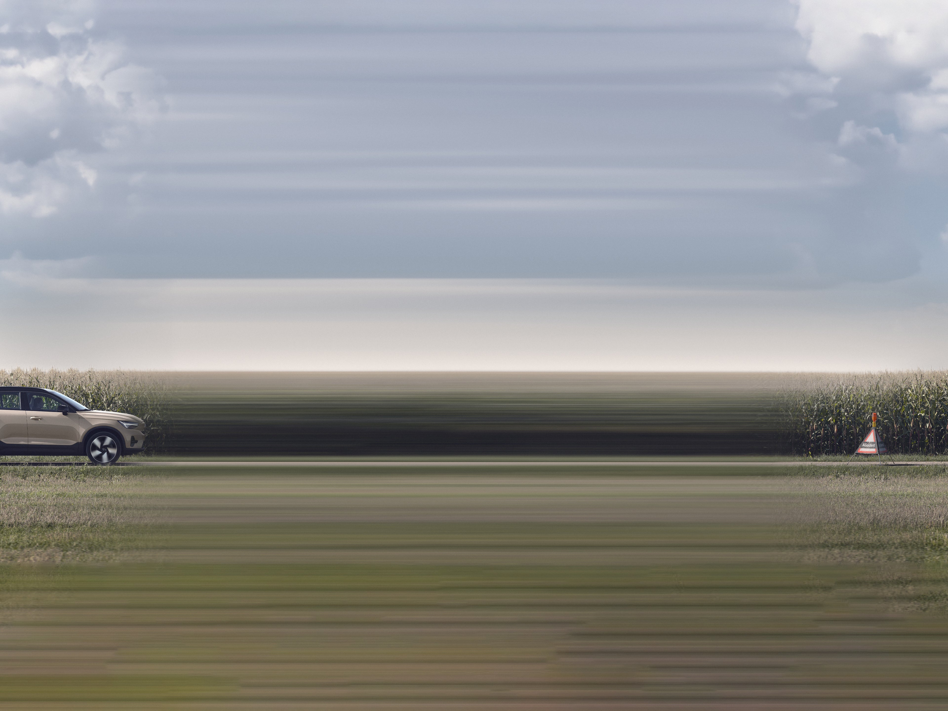 A landscape view of Volvo EX40