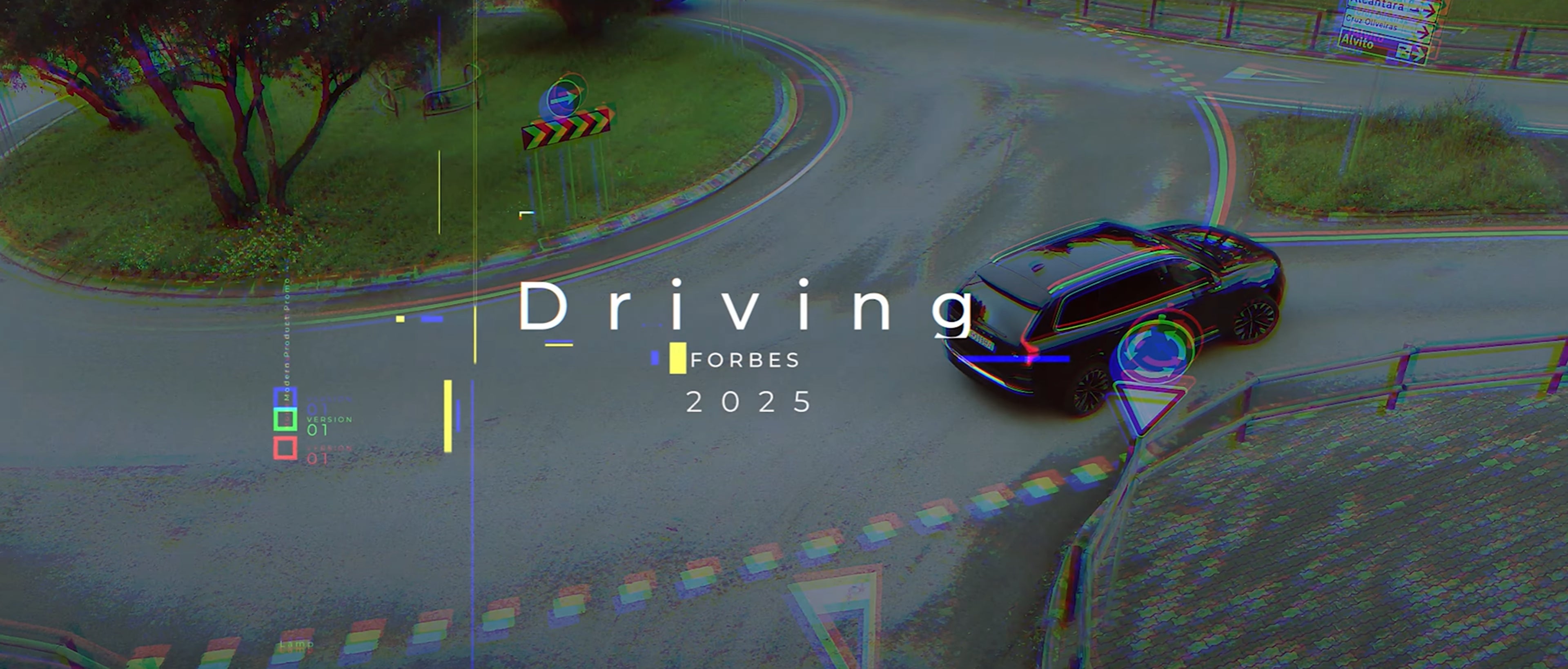 Tela inicial da webserie com plano de fundo de uma rotunda com rela no meio e um XC90 a sair na primeira saida