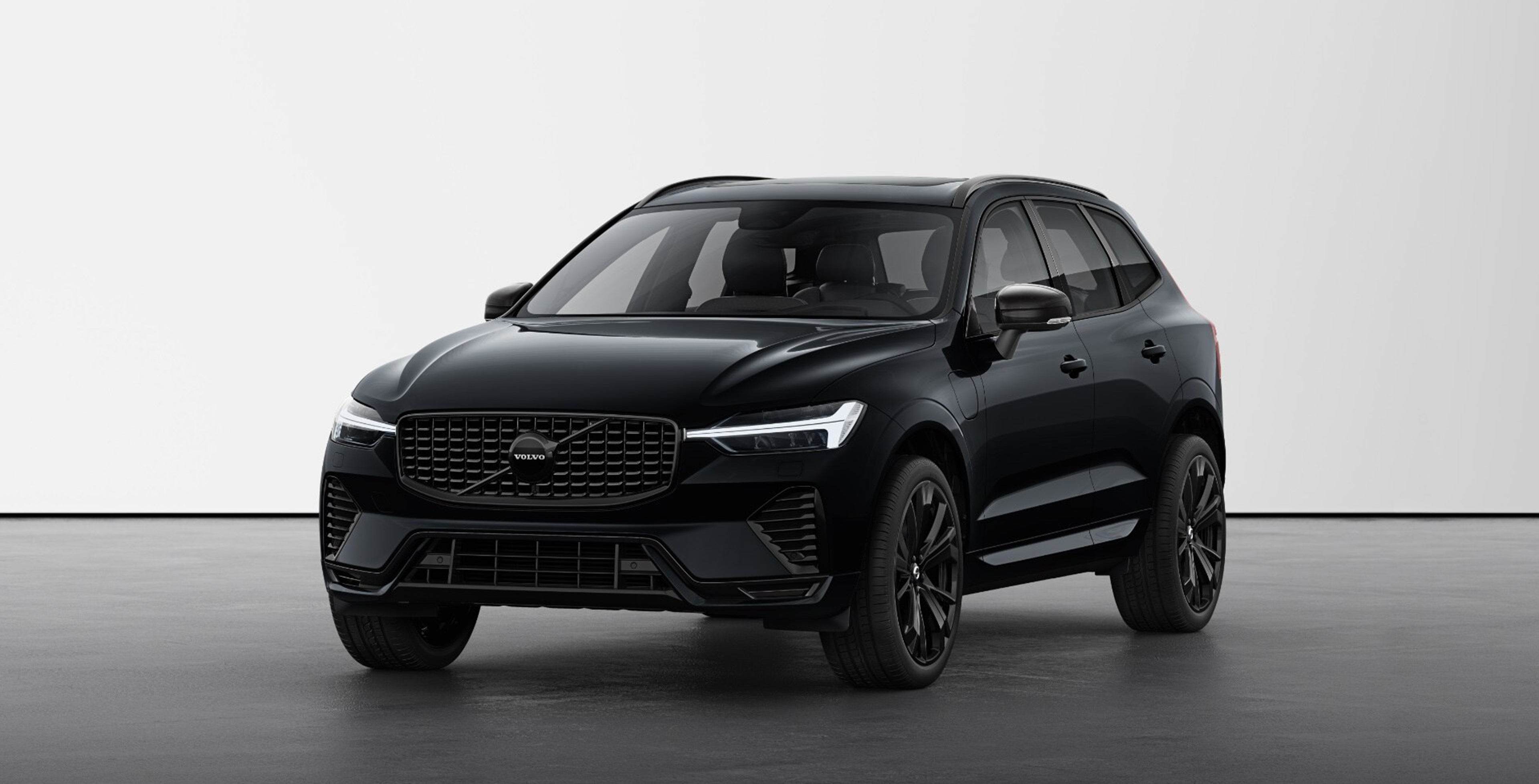 Volvo XC60 T8 AWD Black Edition in studio.