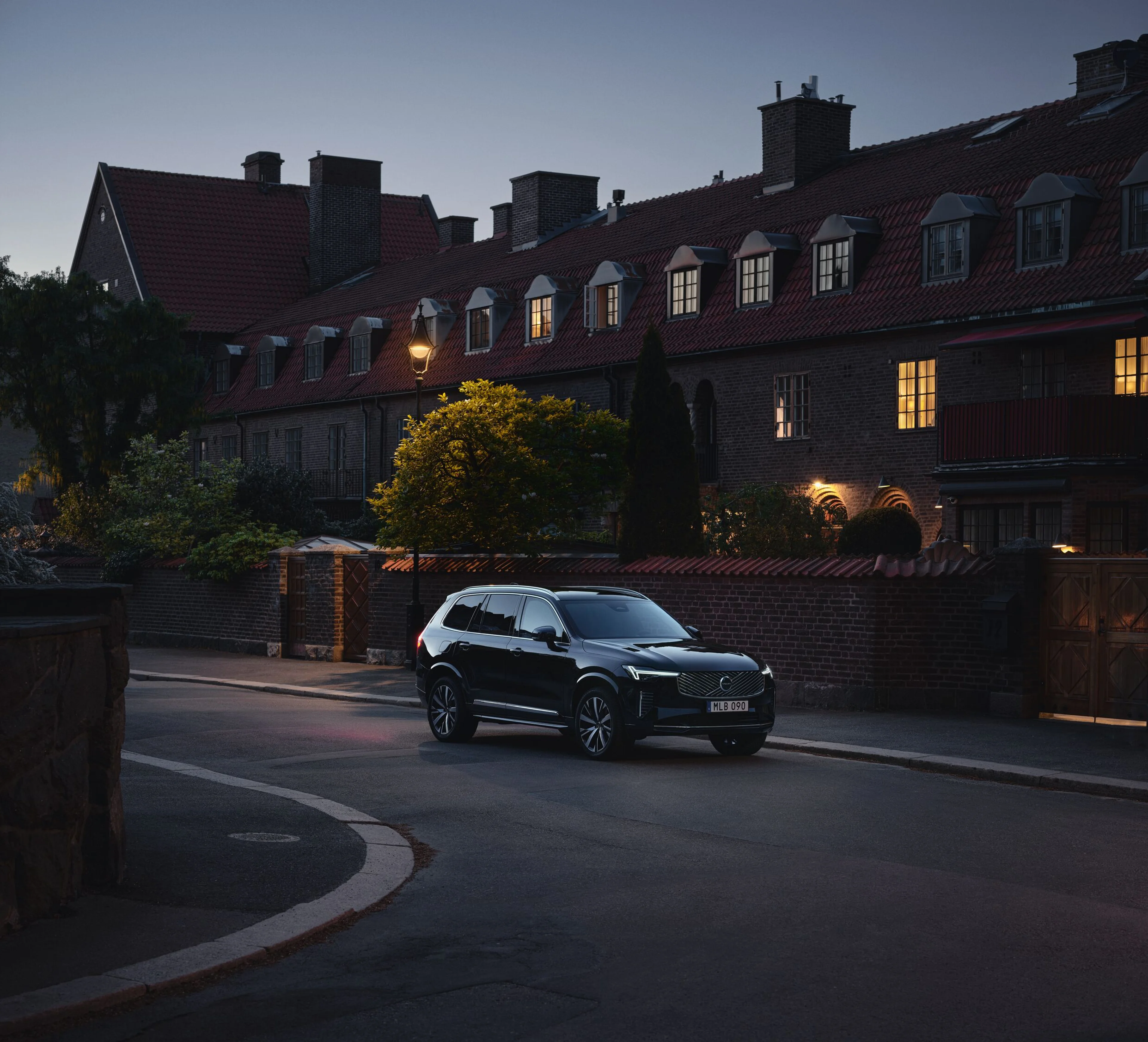 Volvo armoured car providing discreet protection in residential neighborhood
