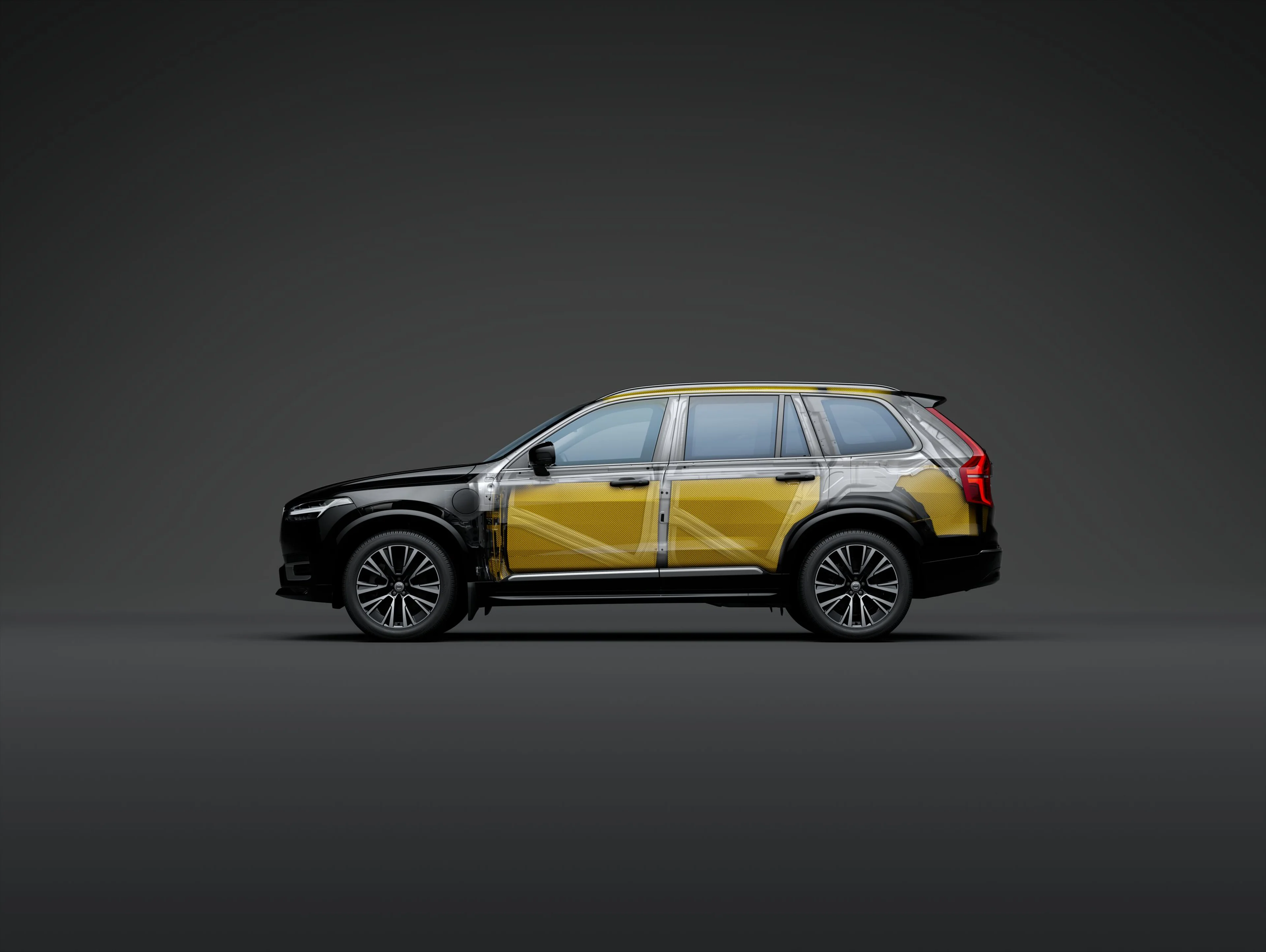 Volvo armoured car with reinforced stainless steel and aramid protection at critical body points
