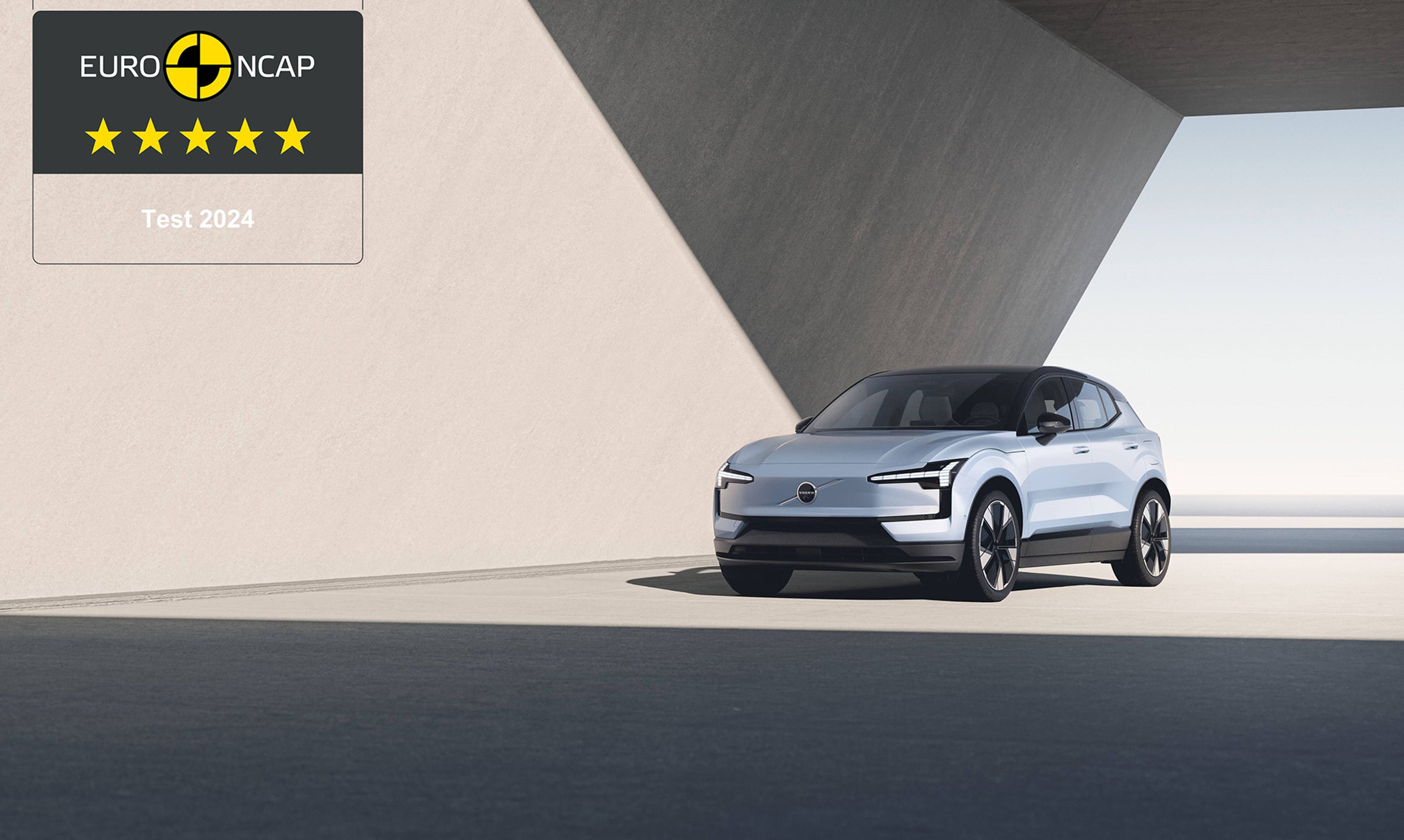 Volvo EX30 SUV with five-star rating in Euro NCAP safety tests logo