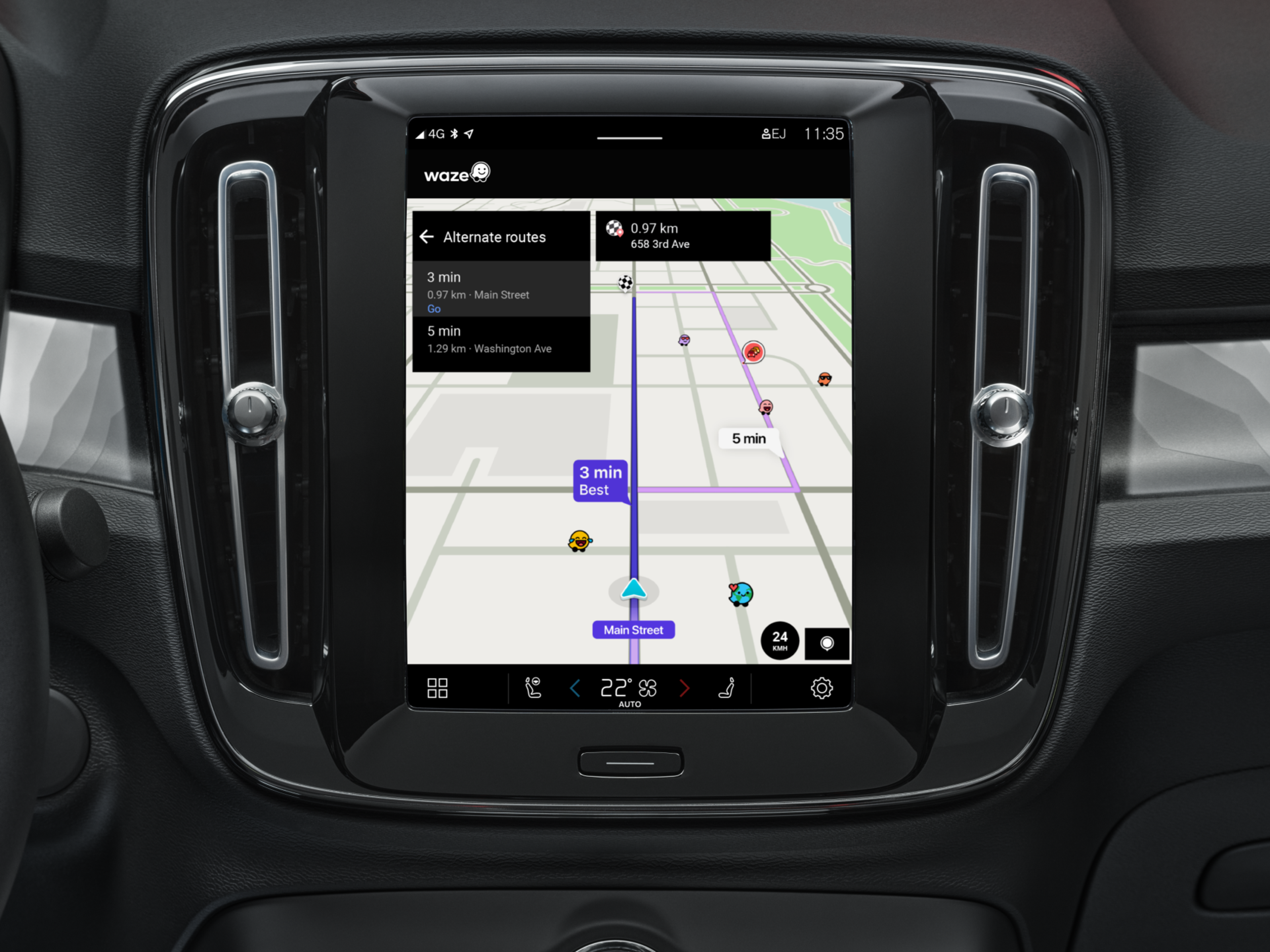 Navigations-App Waze jetzt in Volvo Modellen verfügbar