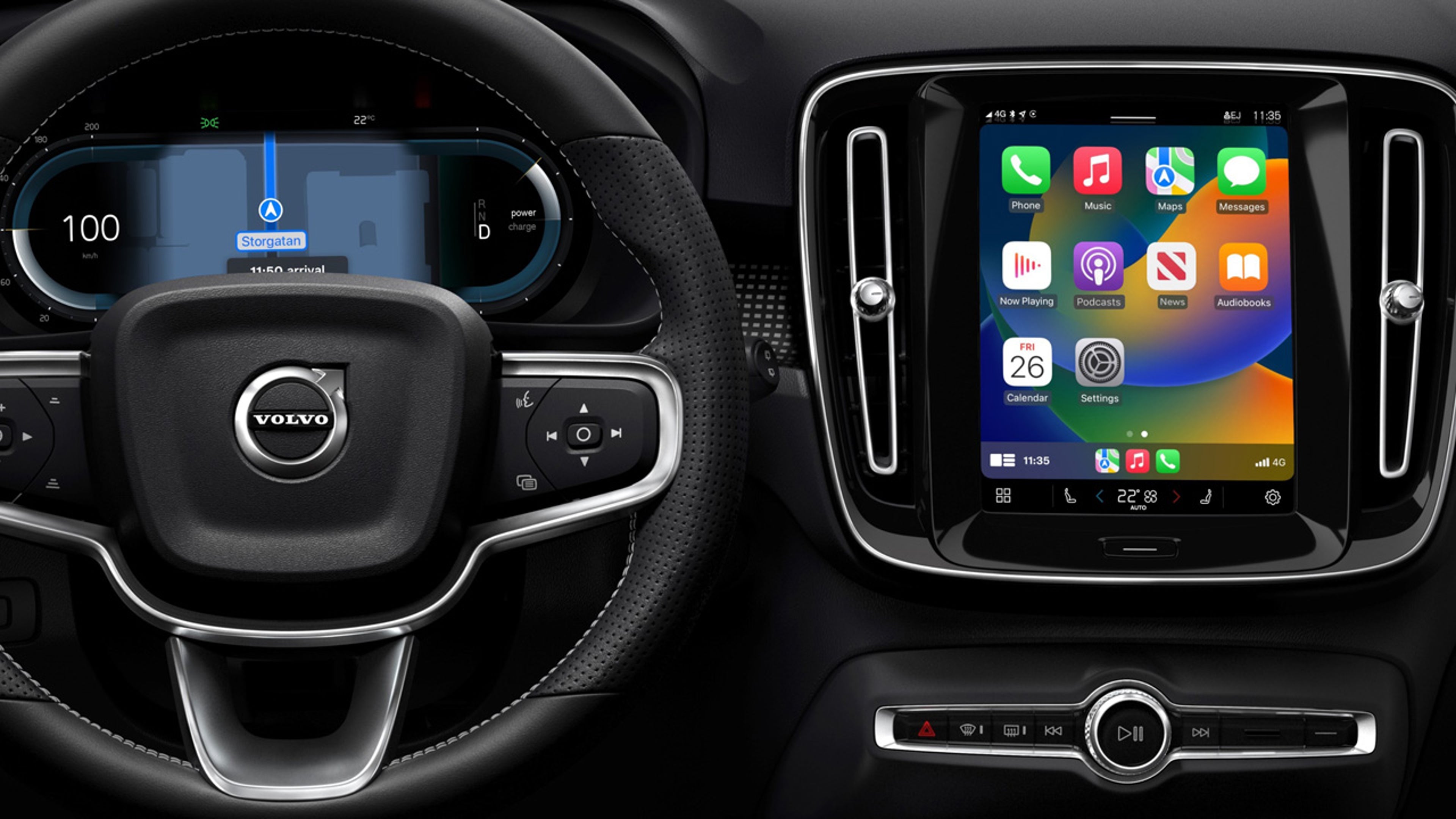 Rozhraní Apple CarPlay ve vozech Volvo