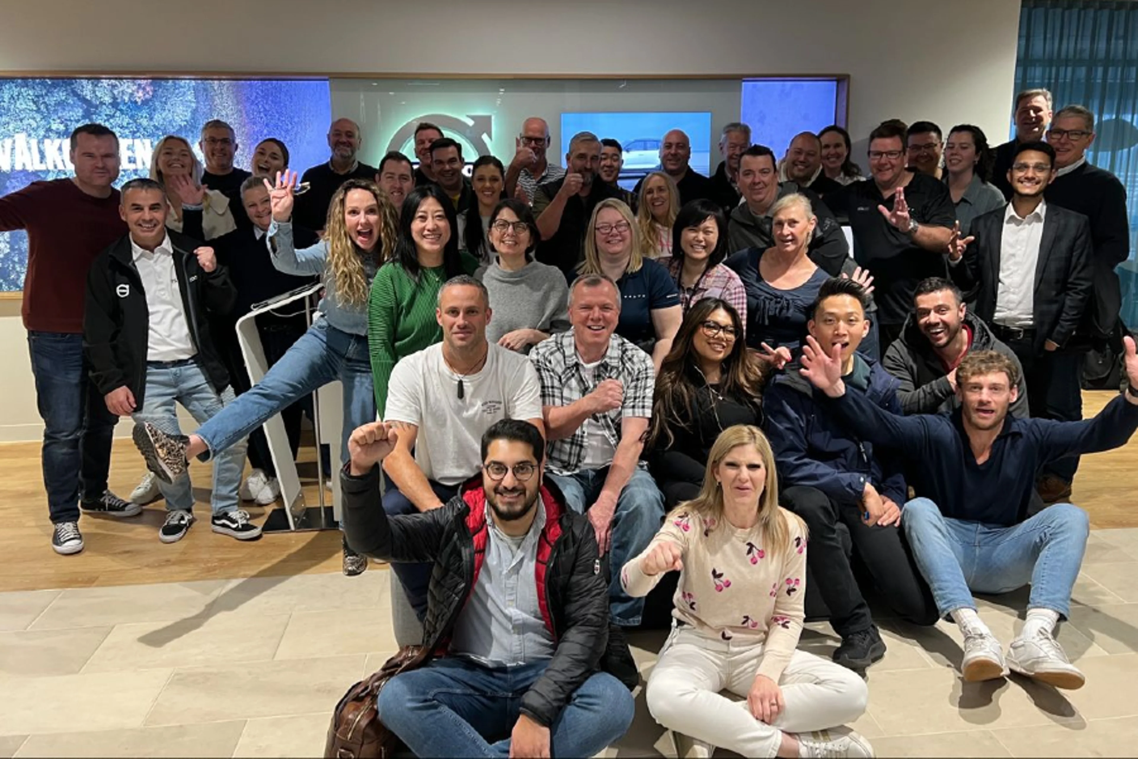 Group shot of people indoors