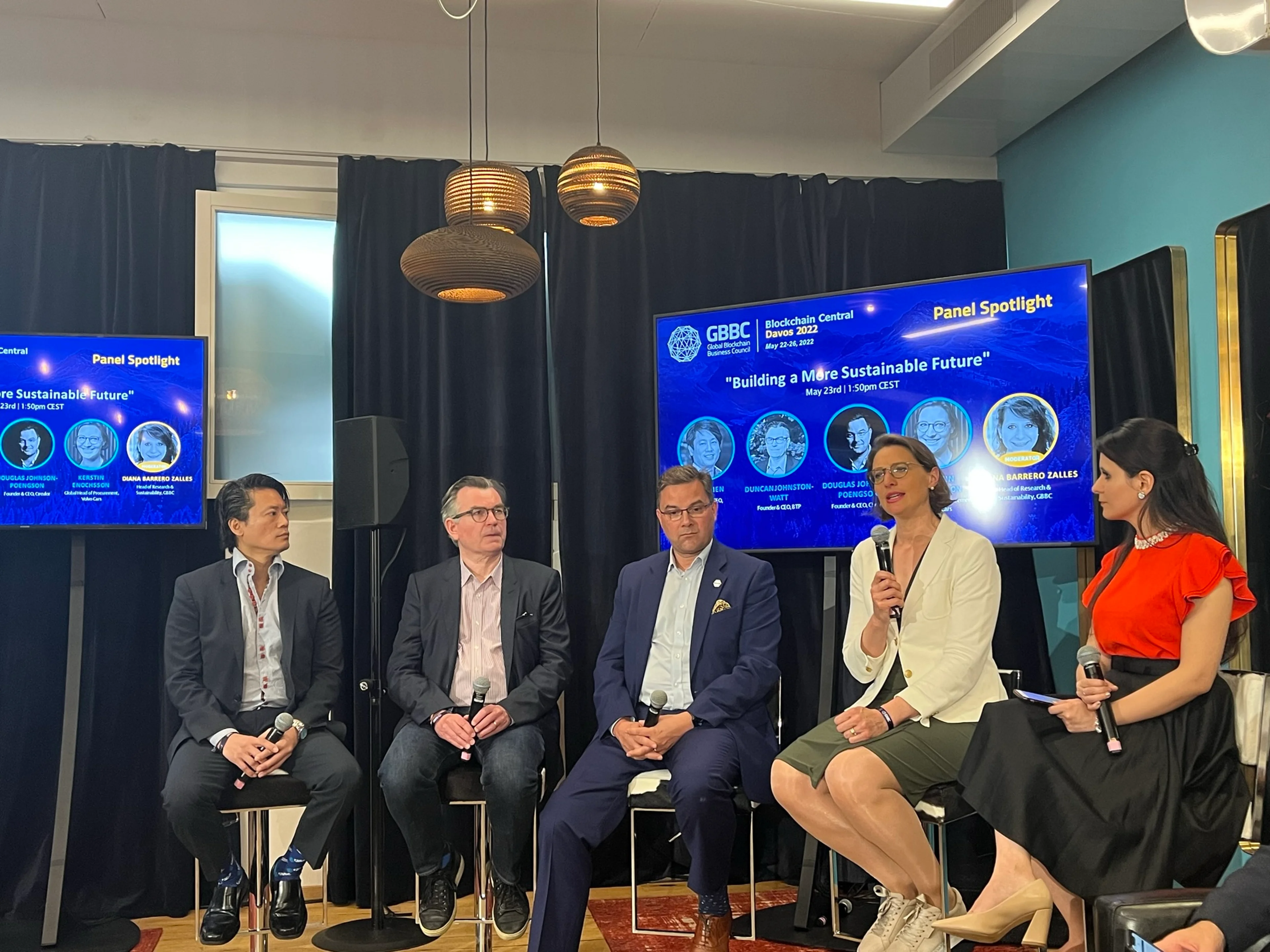 Davos sustainability electric car blockchain