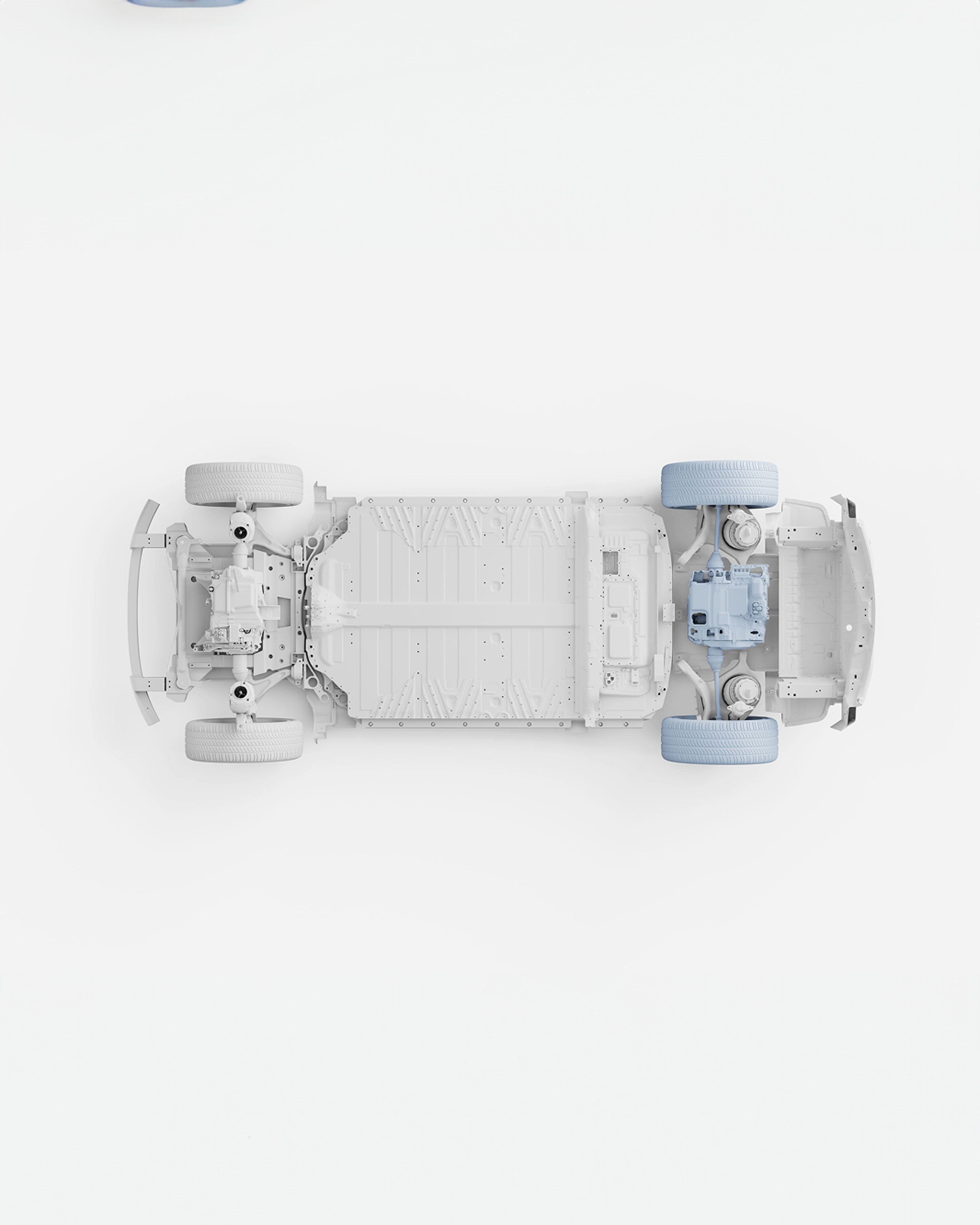 Illustration of an electric motor in an EV