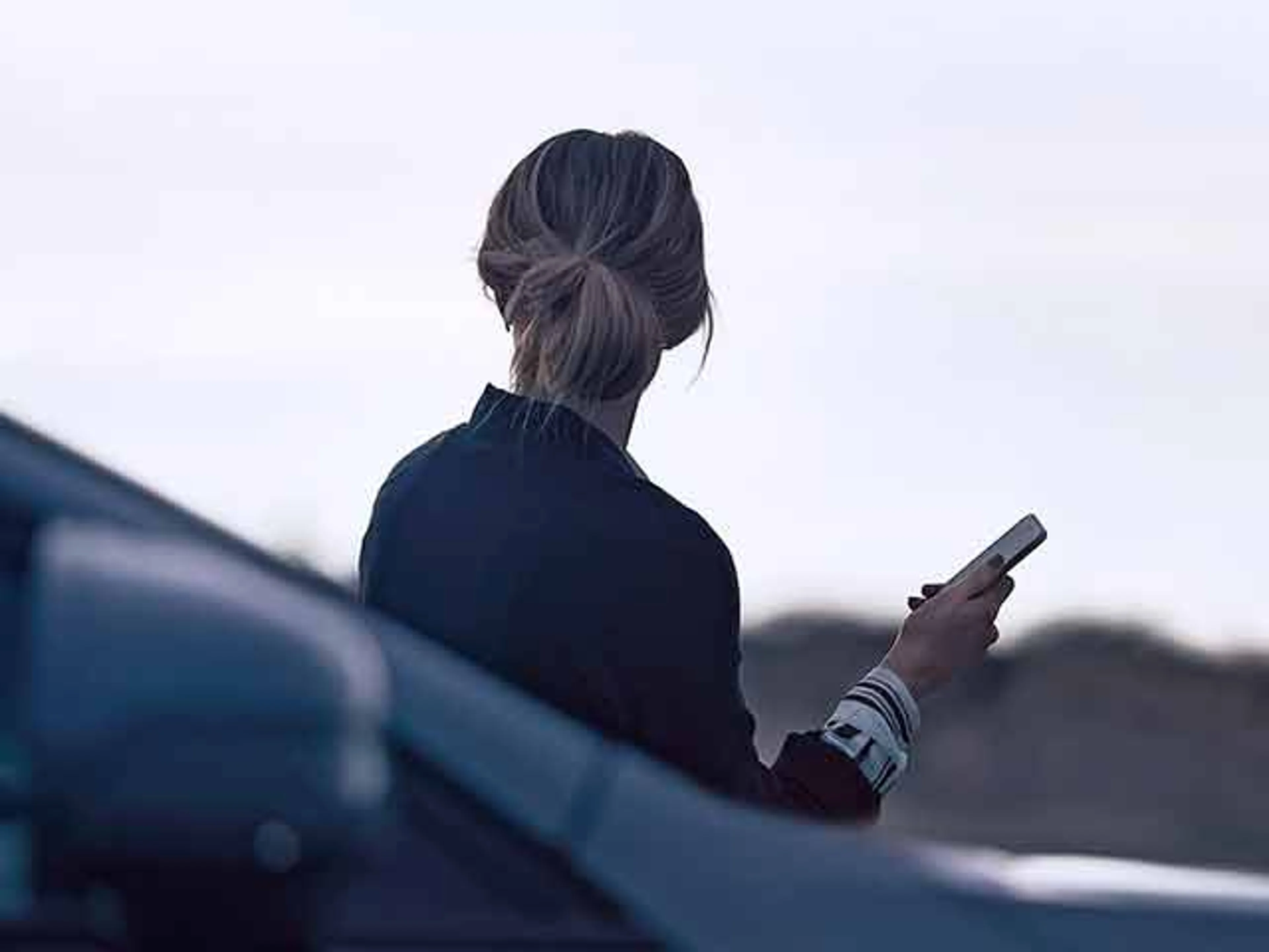Kvinna med mobil