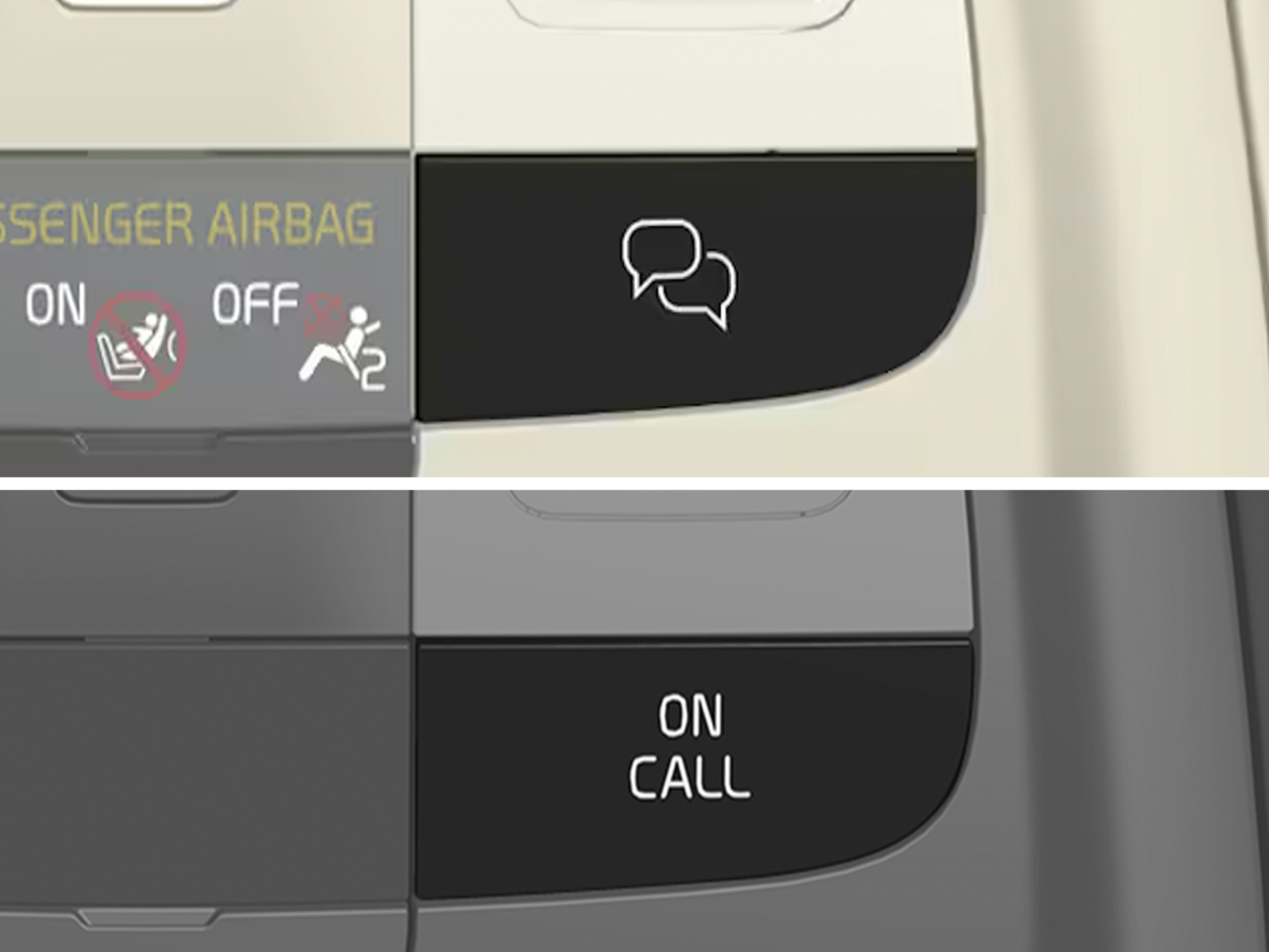 Image d'un bouton On Call dans une voiture