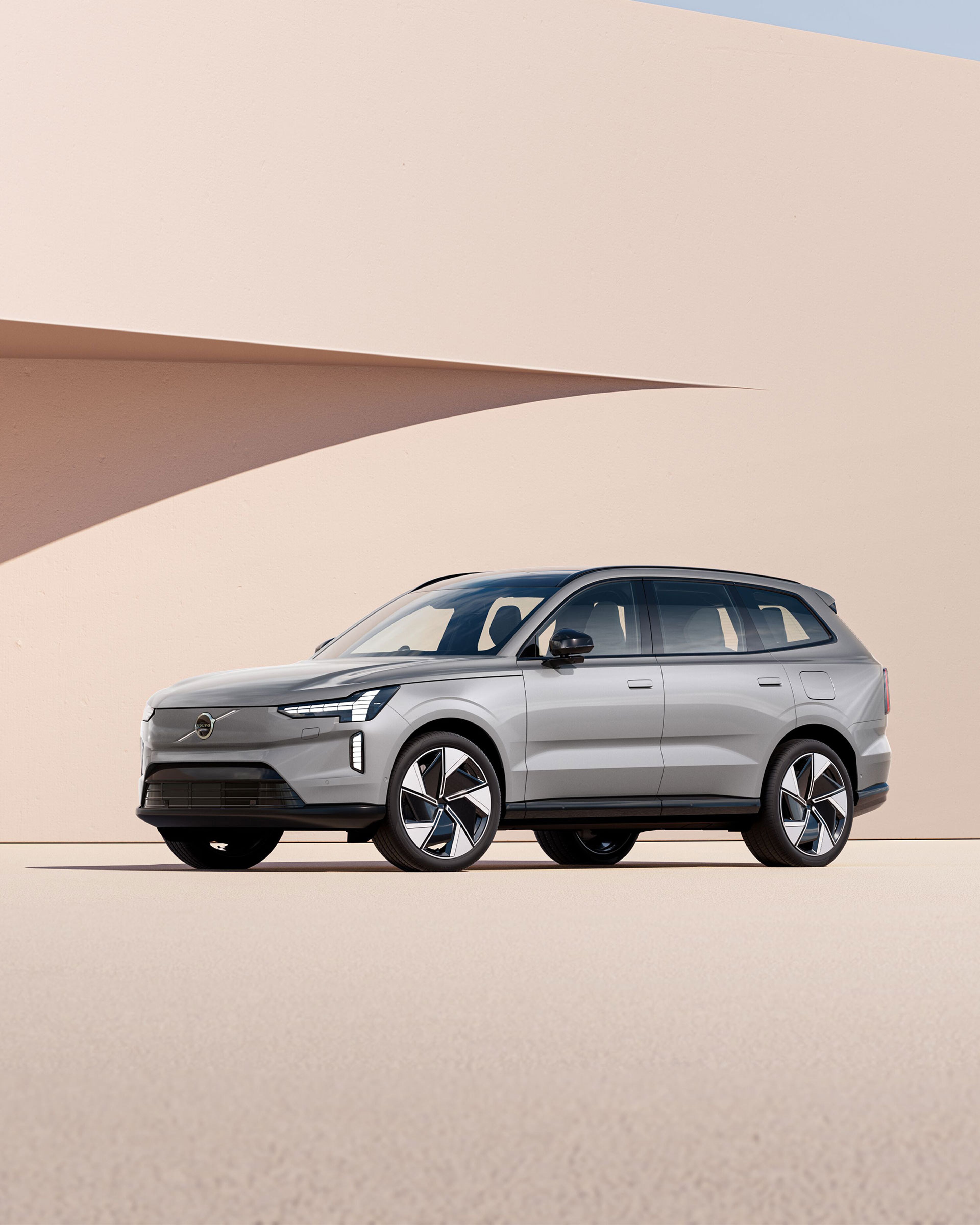 Volvo EX90 gris vu de 3/4