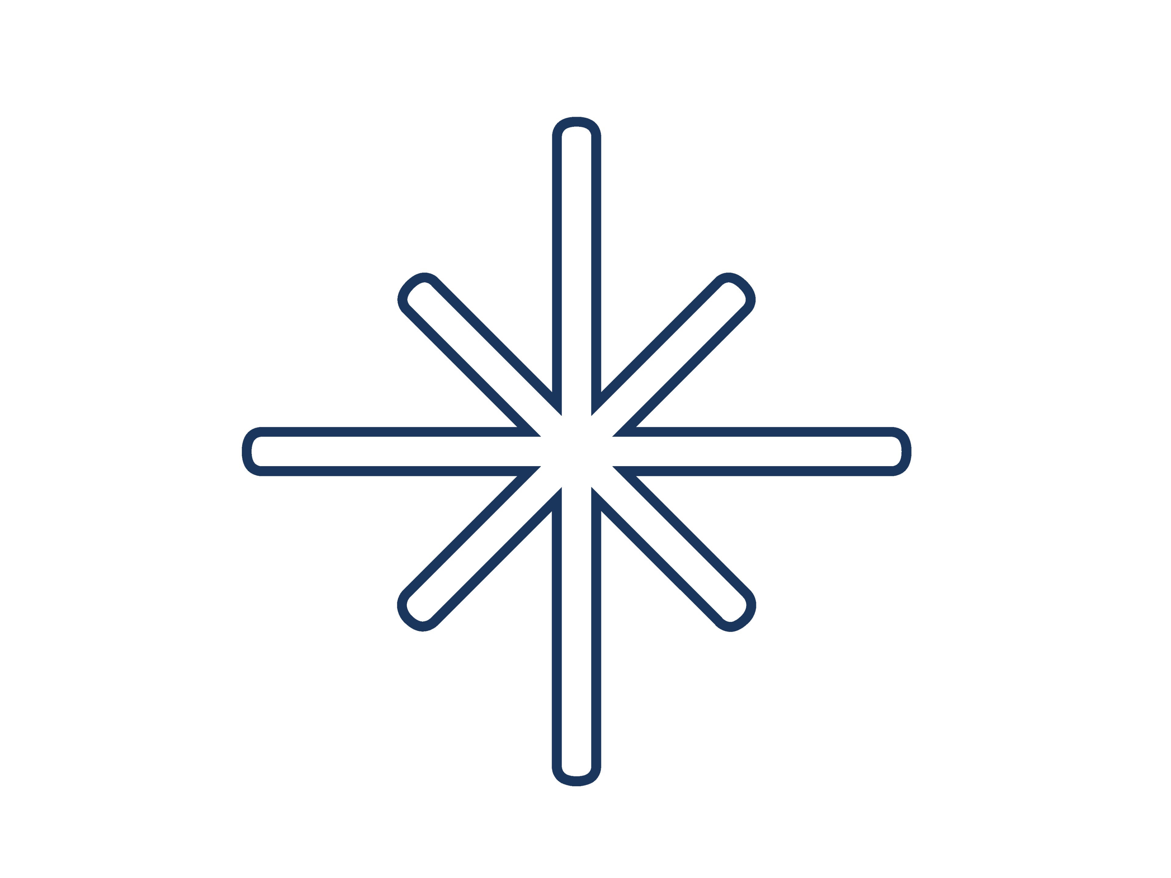 Icon "Windschtuzscheibe", das in blauen Linien die Form eines Wasserkristalls zeigen.