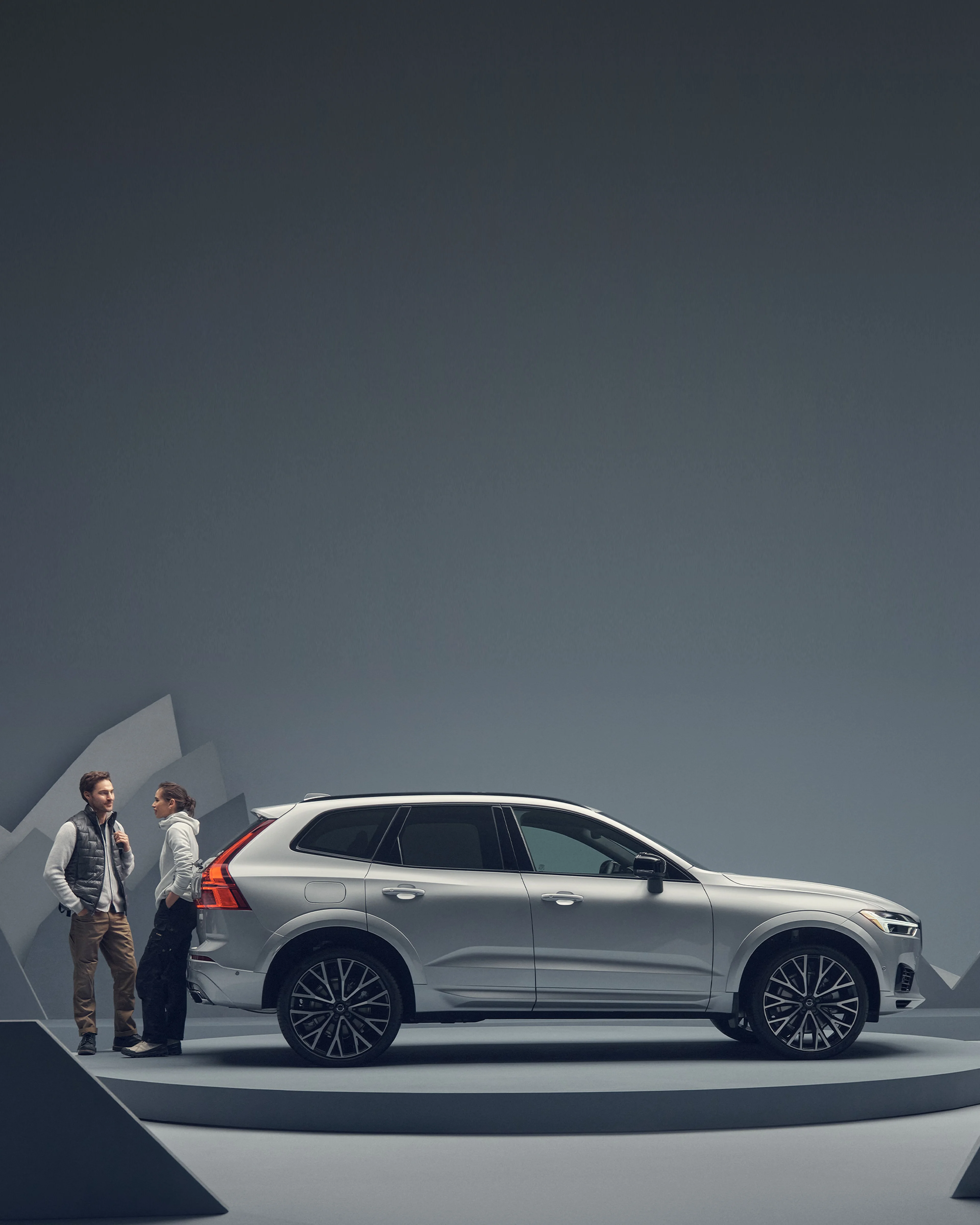 People waiting for roadside assistance