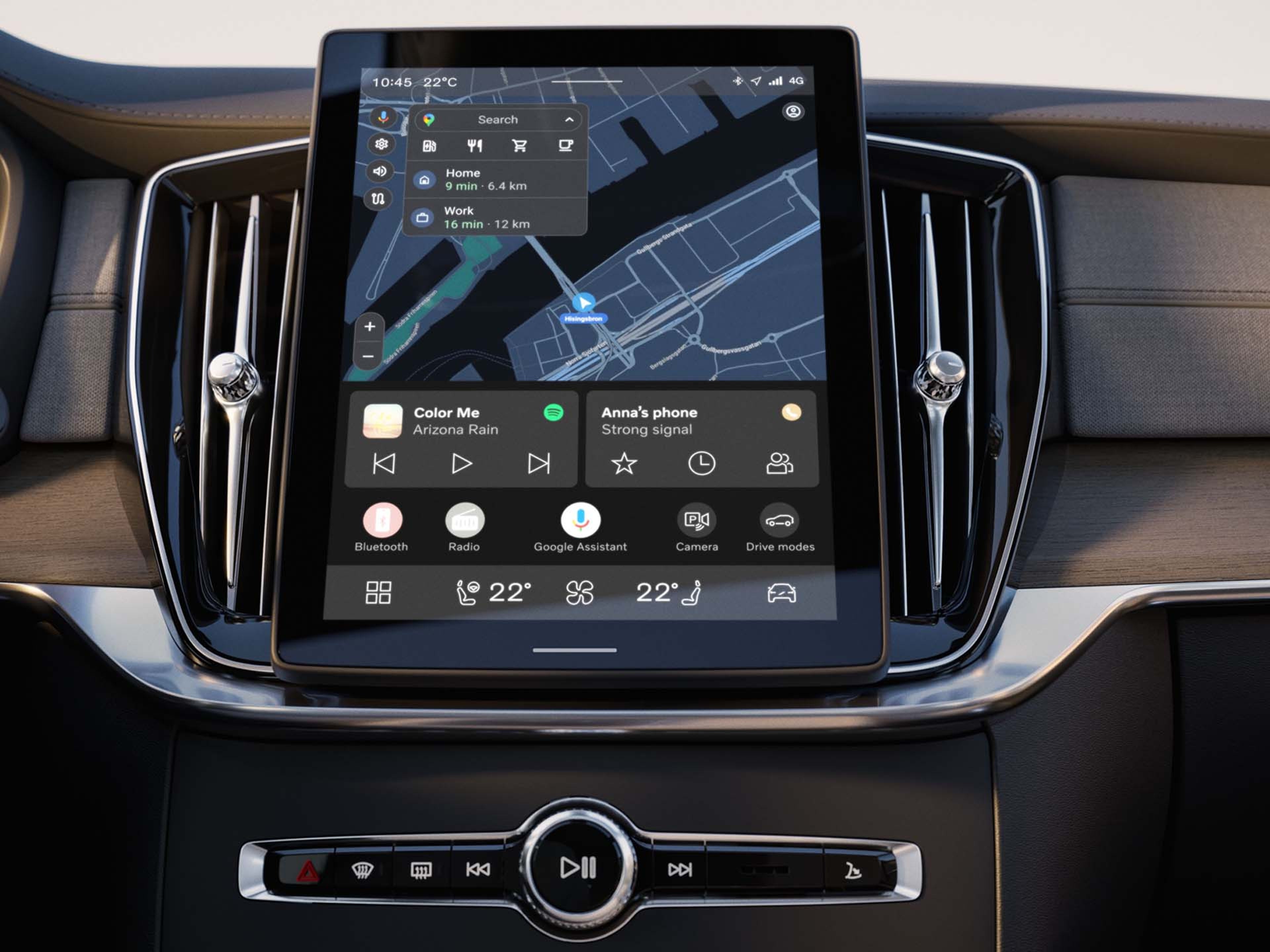 Consola central del Volvo XC90 híbrido enchufable