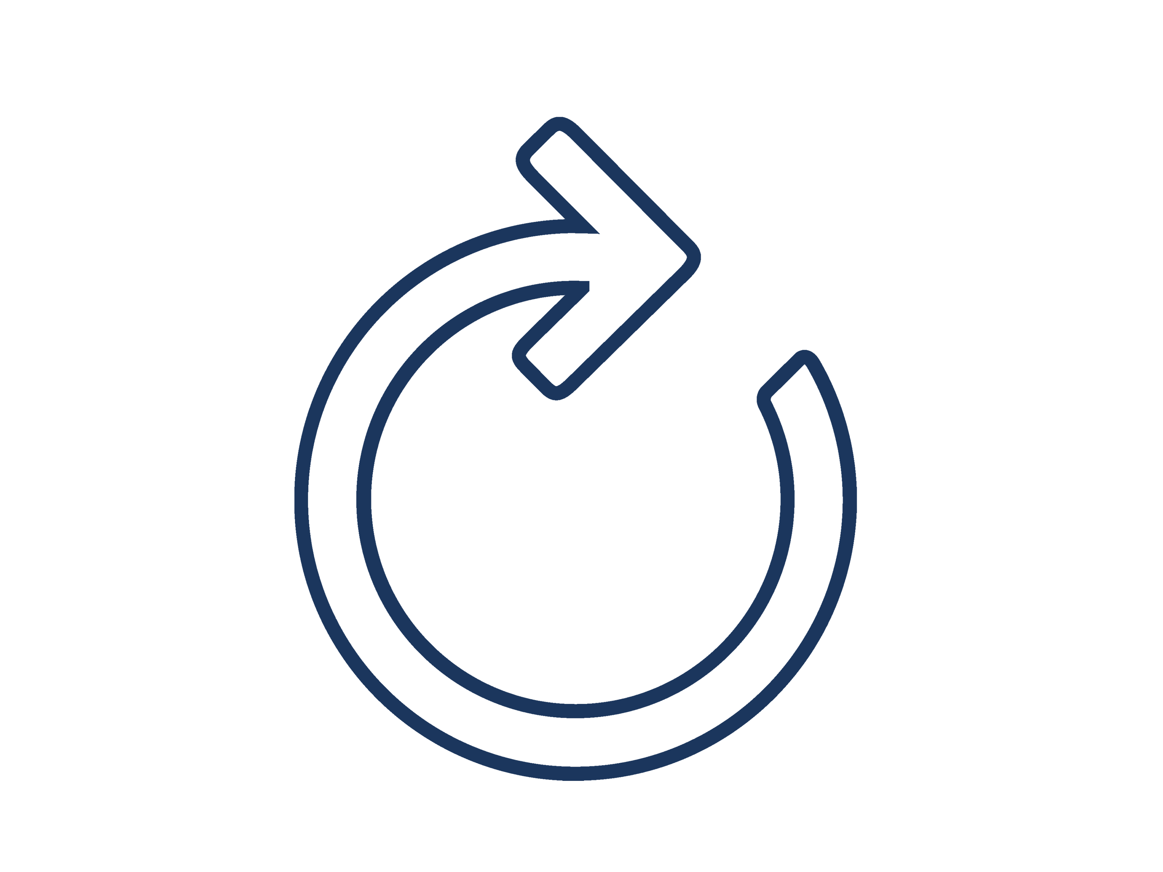 Icon "Software-Update", das in blauen Linien einen Kreis mit einem Pfeil am Ende zeigt.