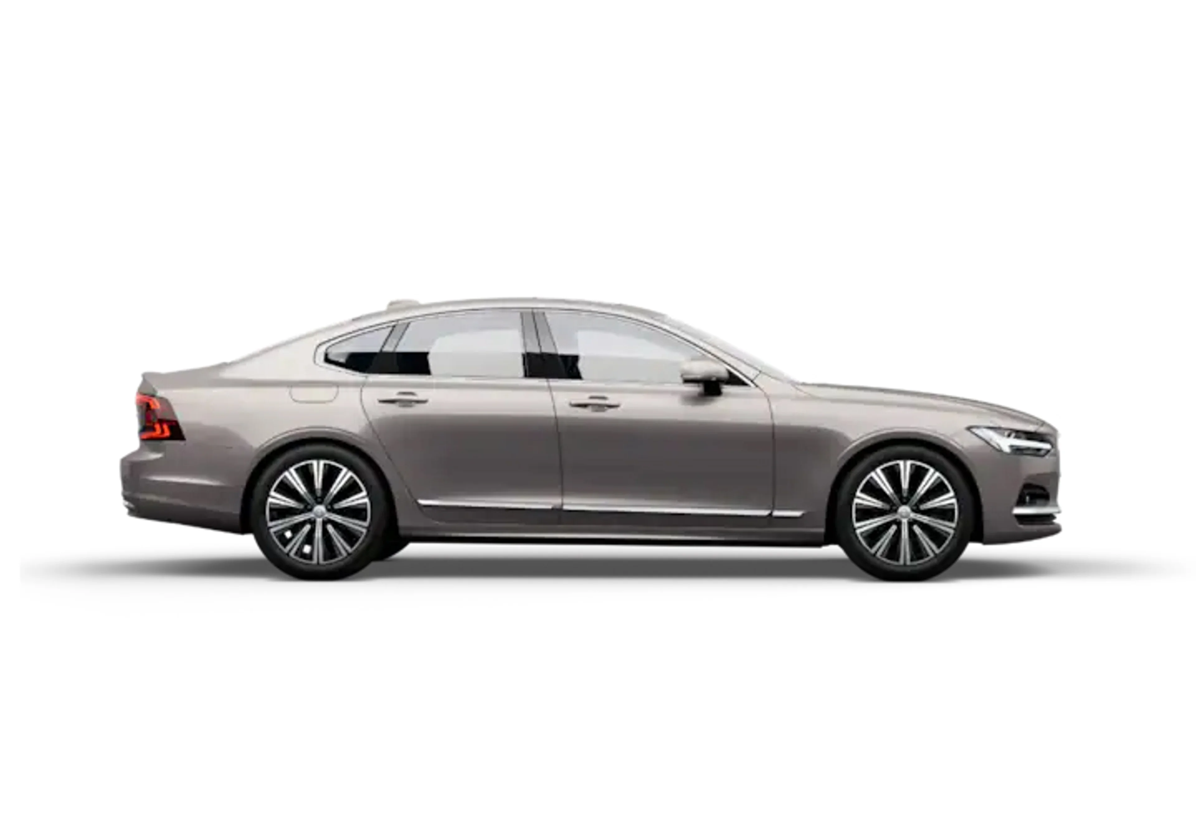 Seitenansicht eines grauen S90 Mild Hybrid