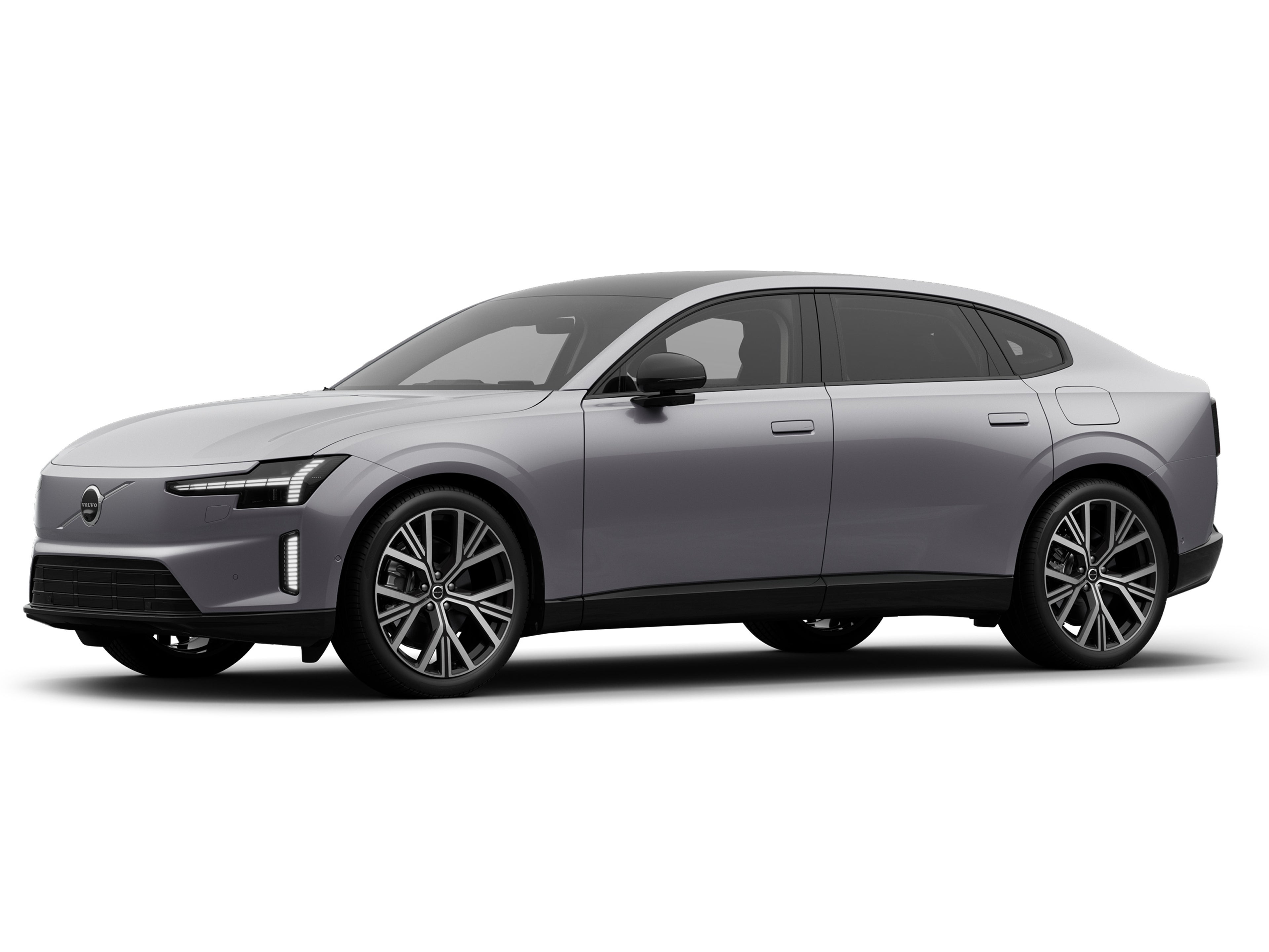 Aurora silver -värinen Volvo ES90 täyssähköauto, MY26.