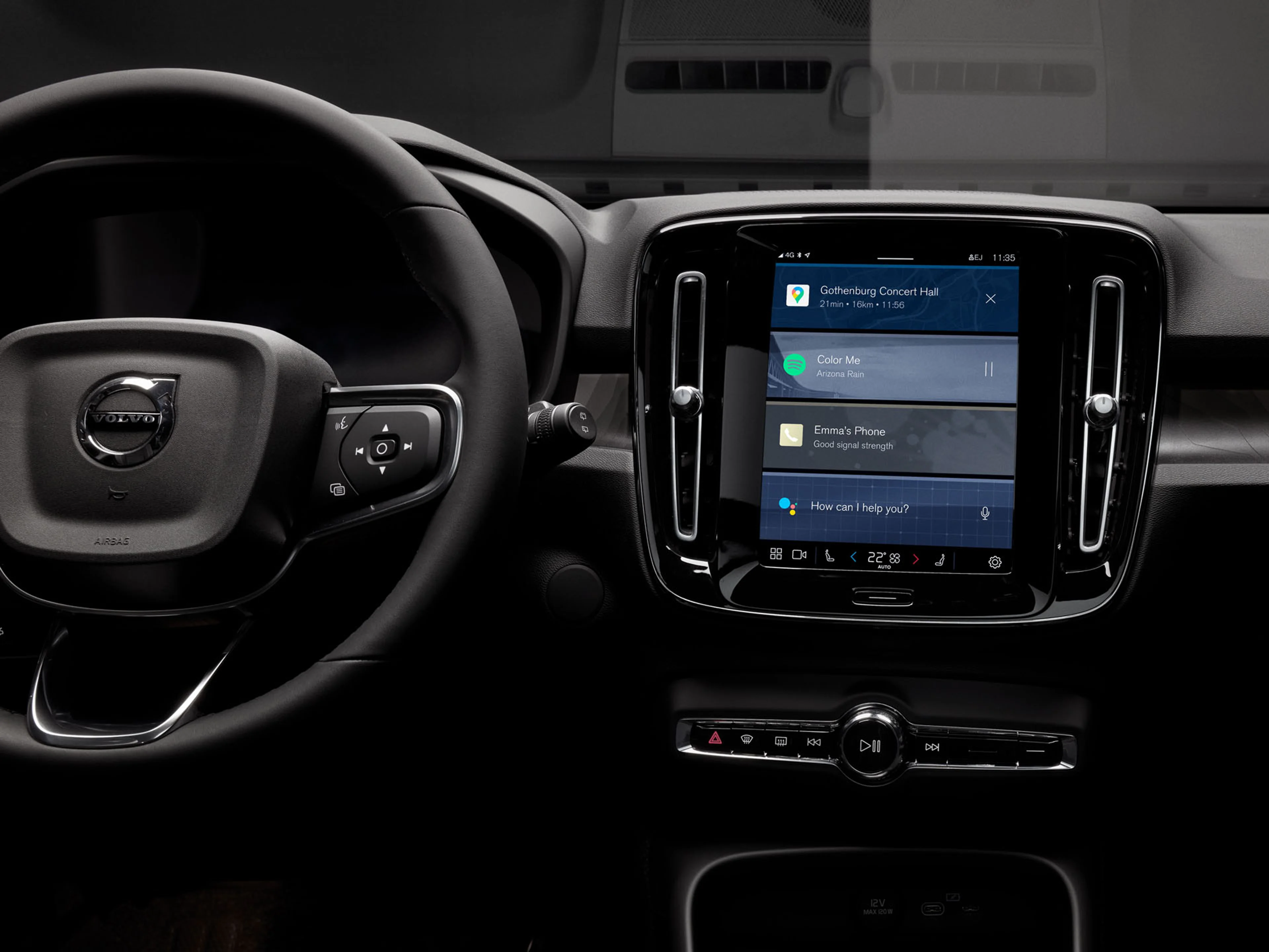 Consola central del Volvo XC40 mild hybrid