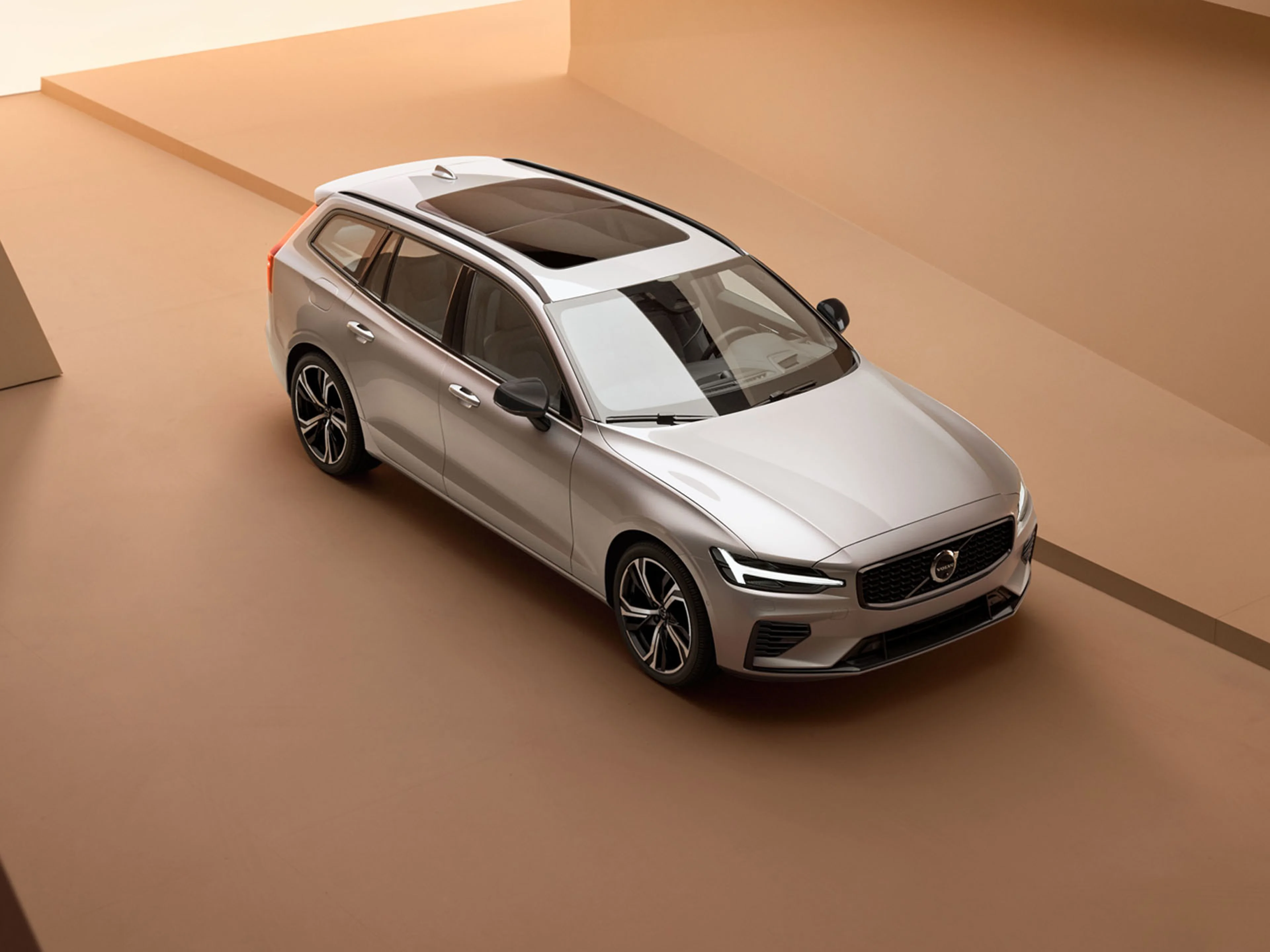 Volvo V60 familiar vista aérea
