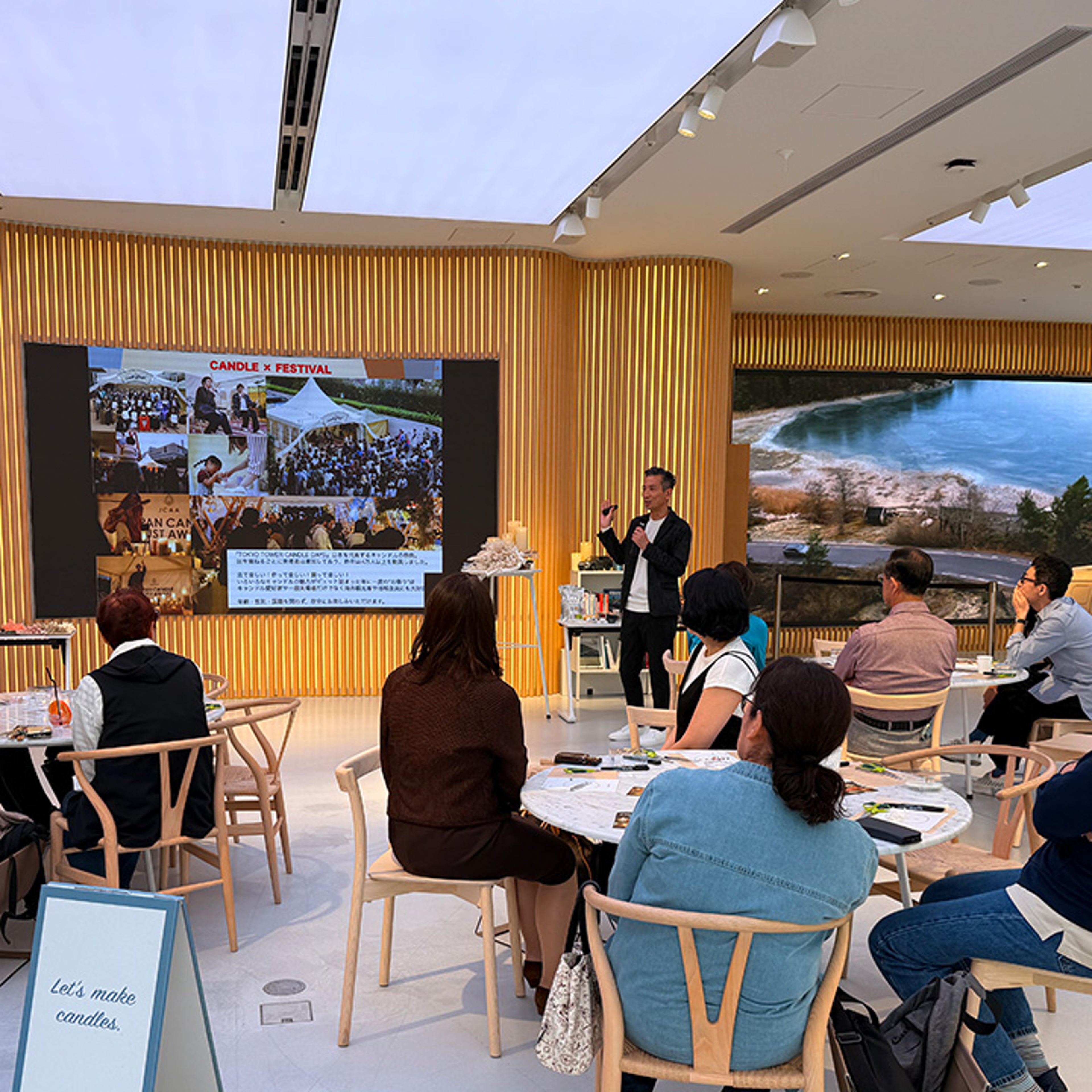 キャンドルがもたらす心の効果を語る金指さん