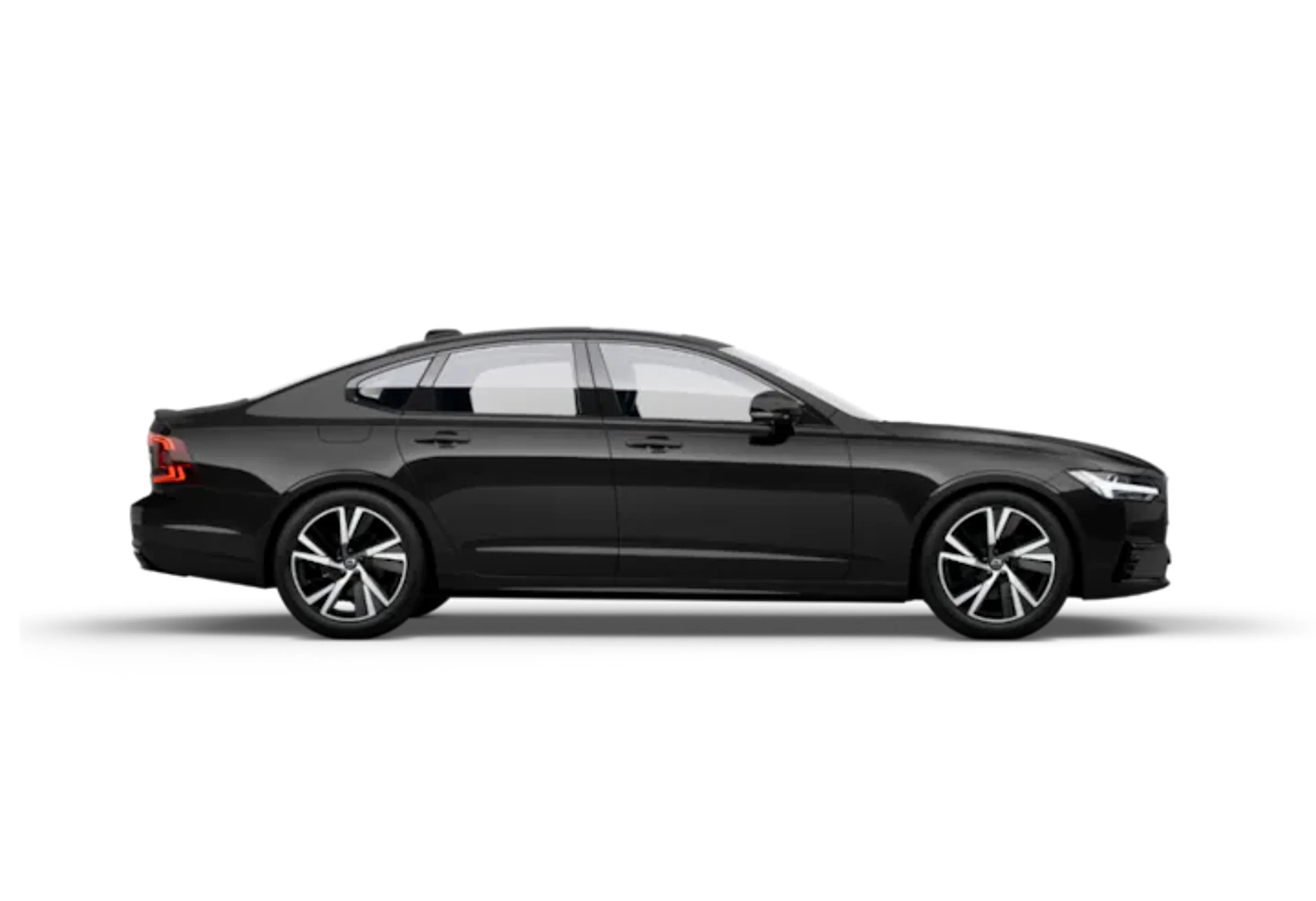 Seitenansicht eines schwarzen S90 Plug-in Hybrid