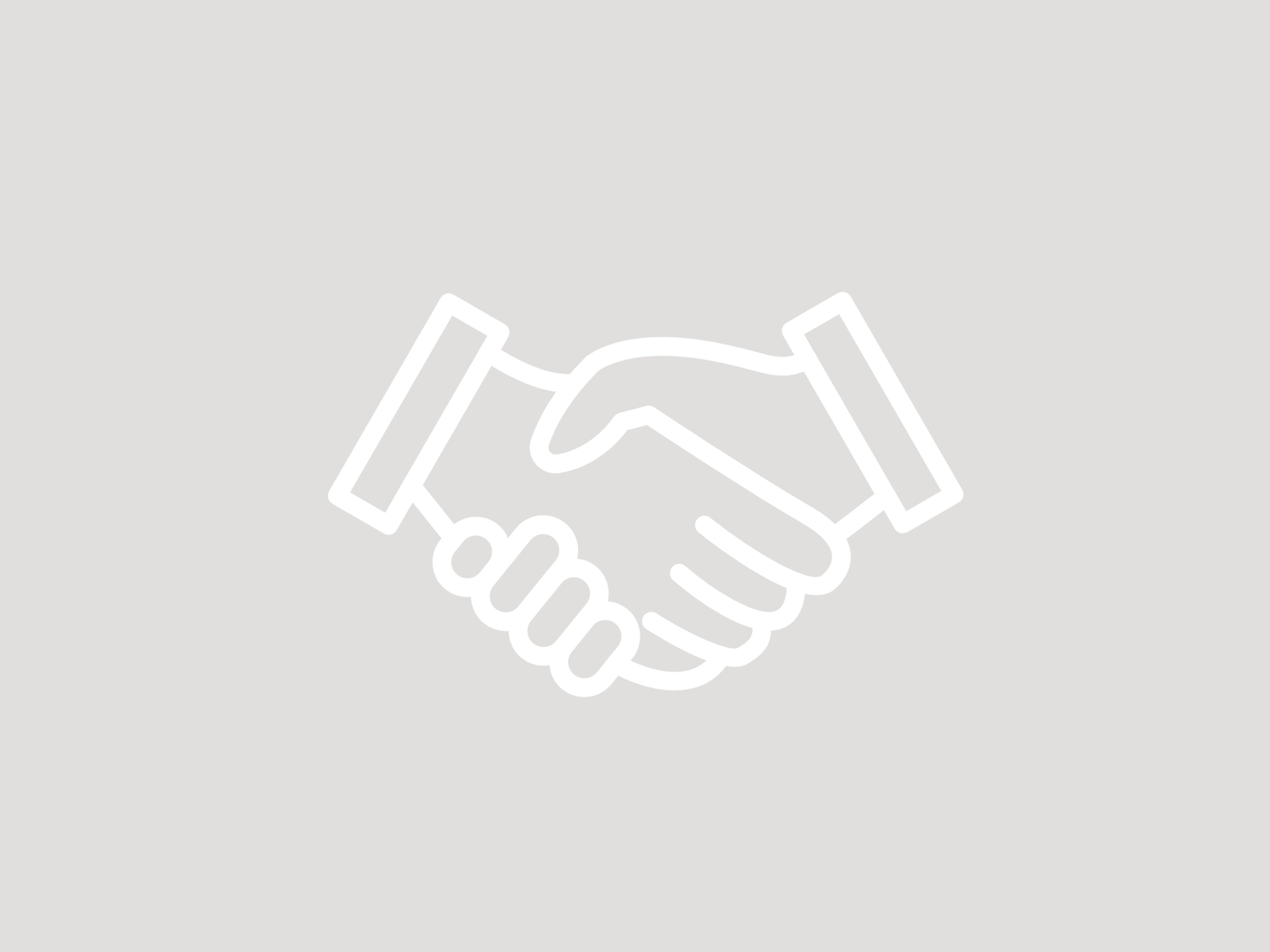 Ein Icon stellt zwei sich schüttelnde Hände dar.