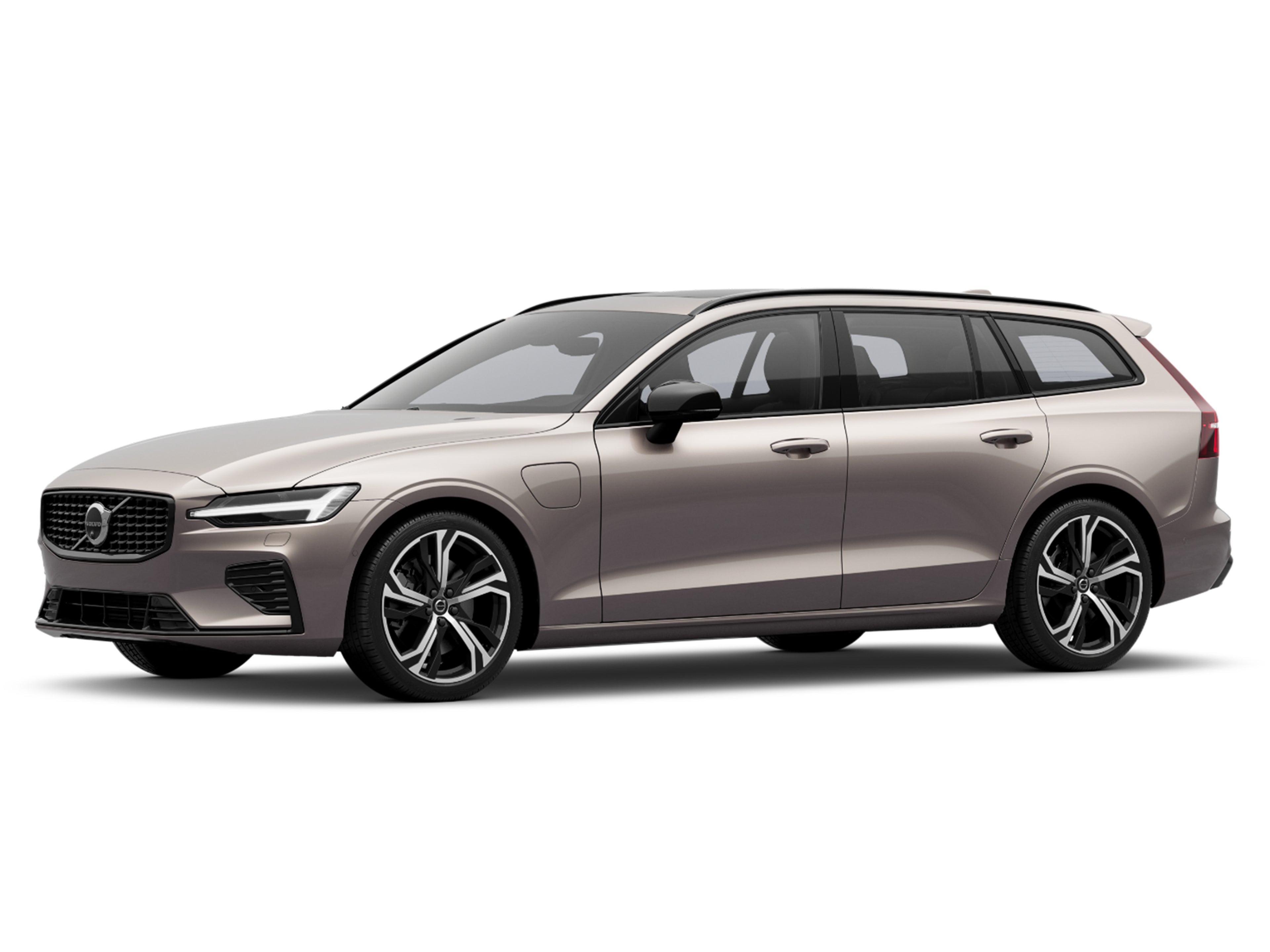 Bright Dusk -värinen Volvo V60 lataushybridiauto Dark -yksityiskohdilla.