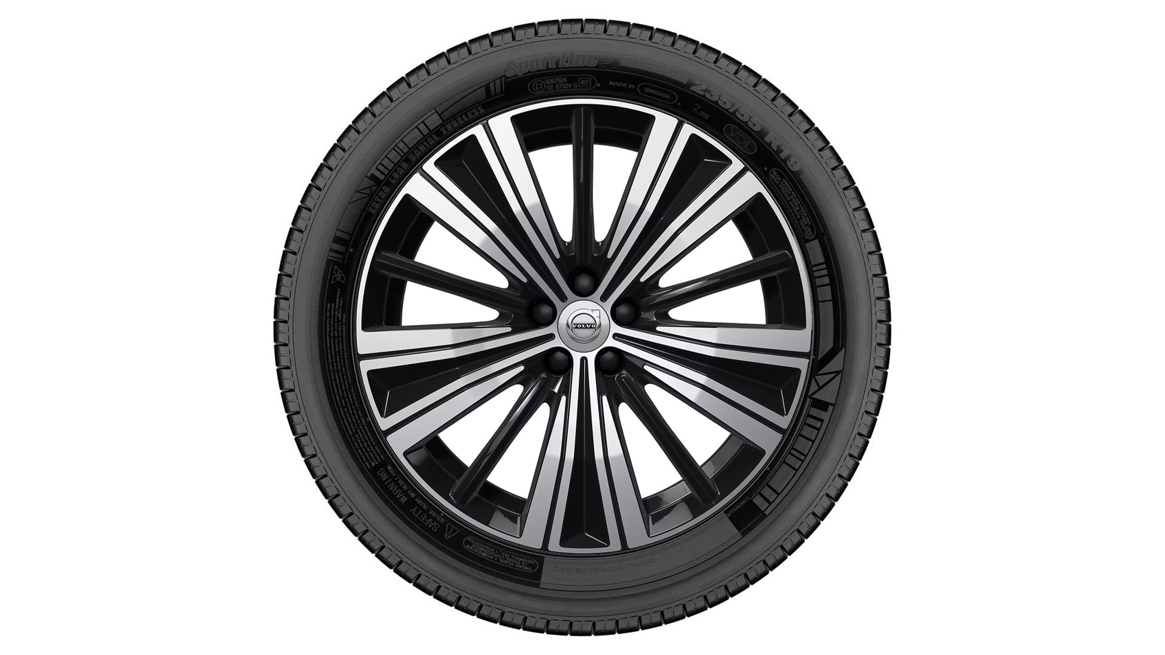 20" 5-Multi Spoke Wheel Black Diamond Cut
