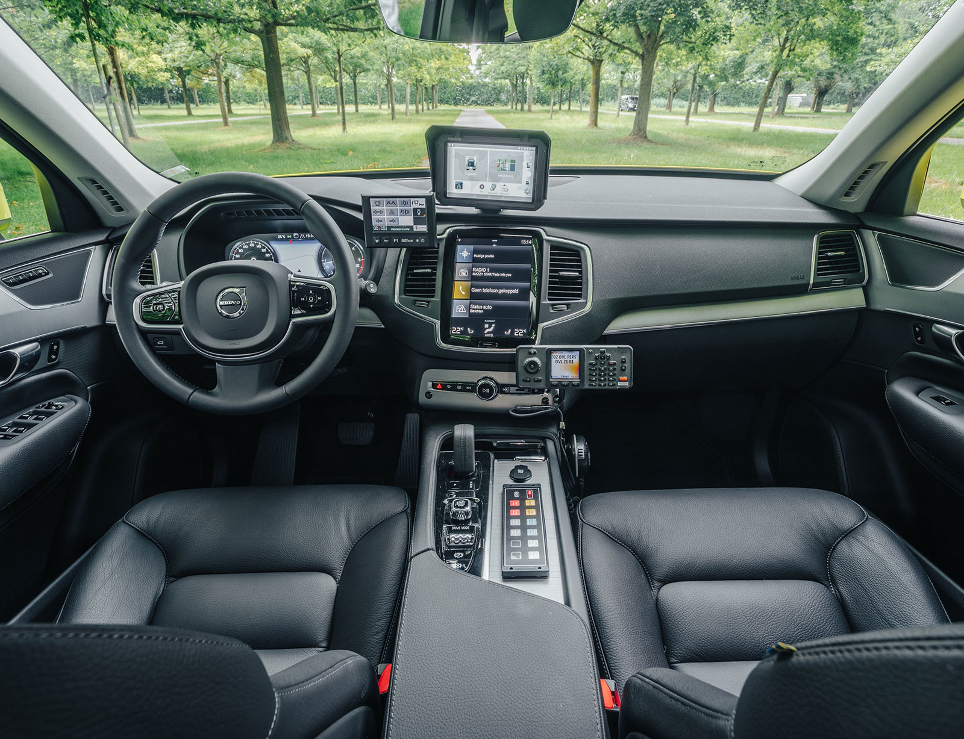 Interieur van een Volvo XC90 met intervention pack.