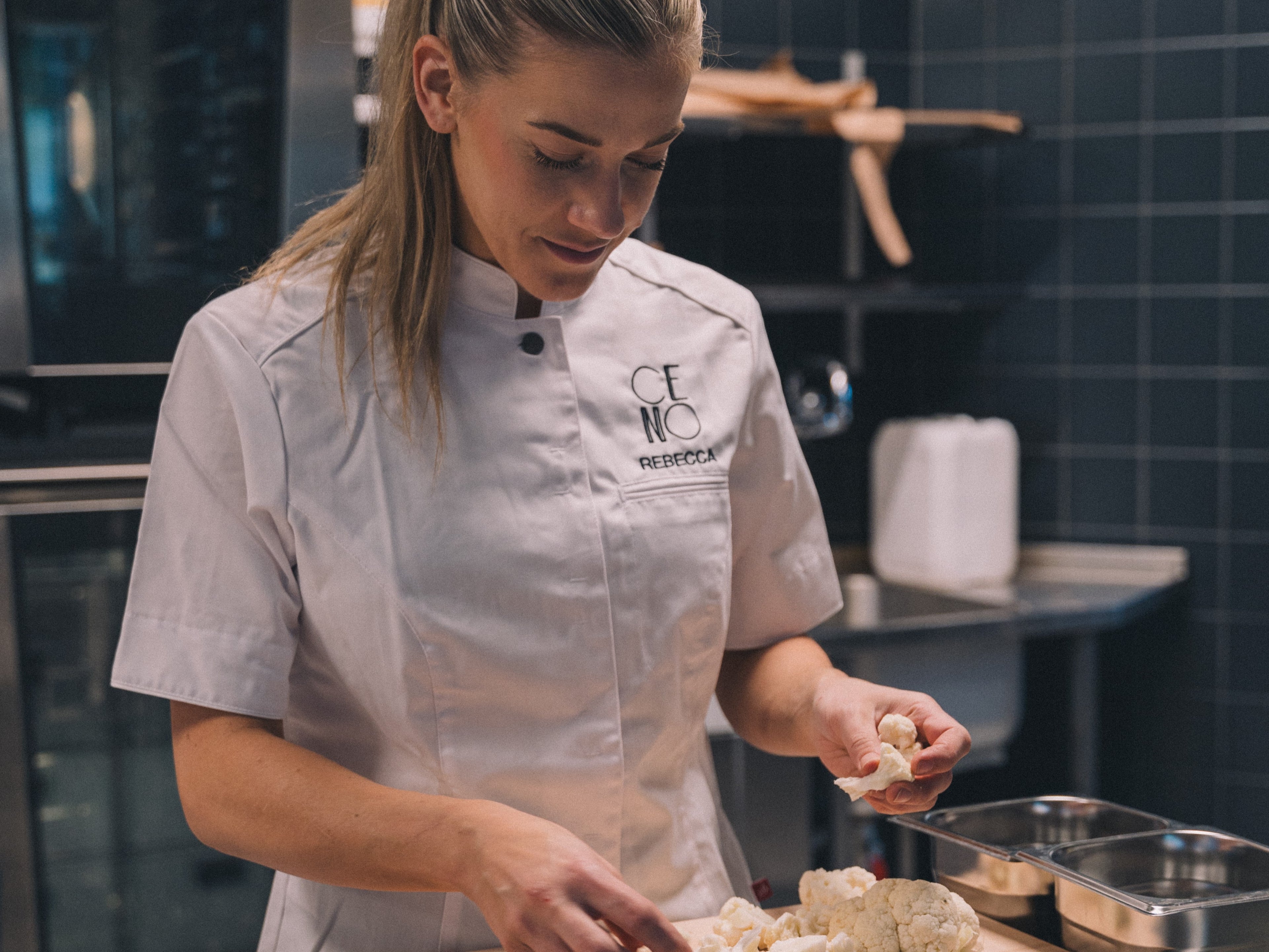 Chef preparing food at Ceno Restaurant in World of Volvo