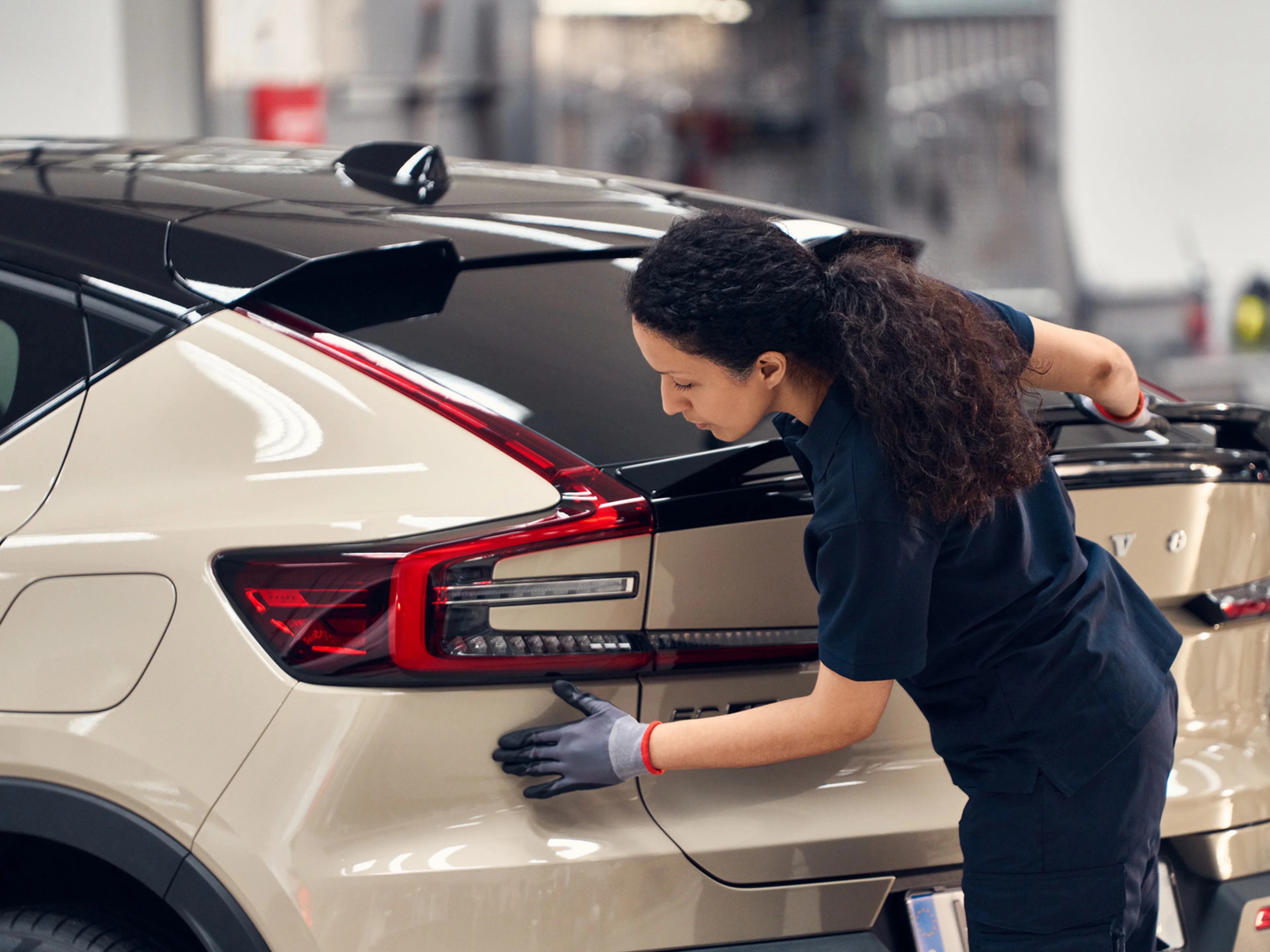 Technician working on Volvo Crossover