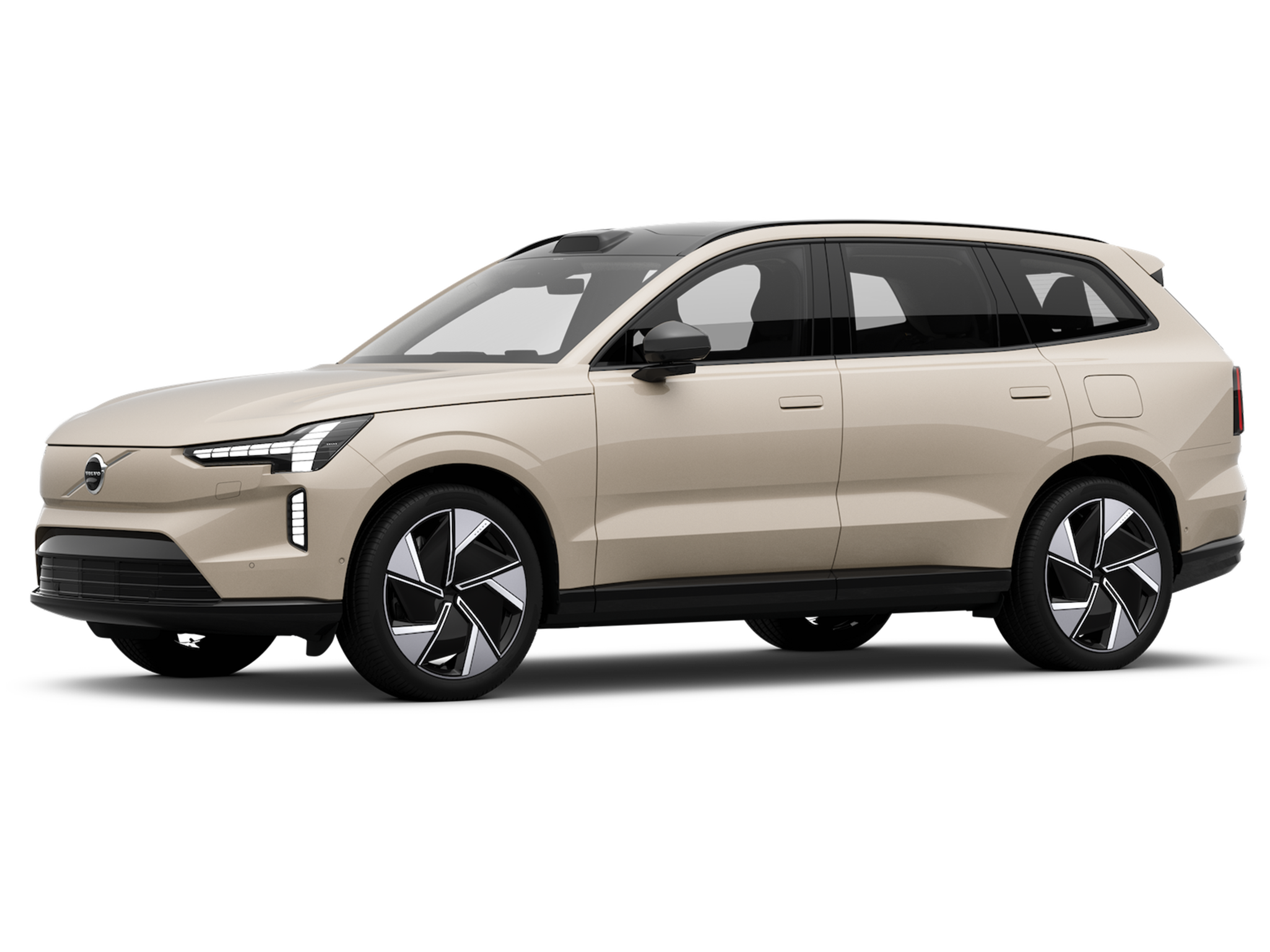 Sand Dune -värinen Volvo EX90 täyssähköauto.