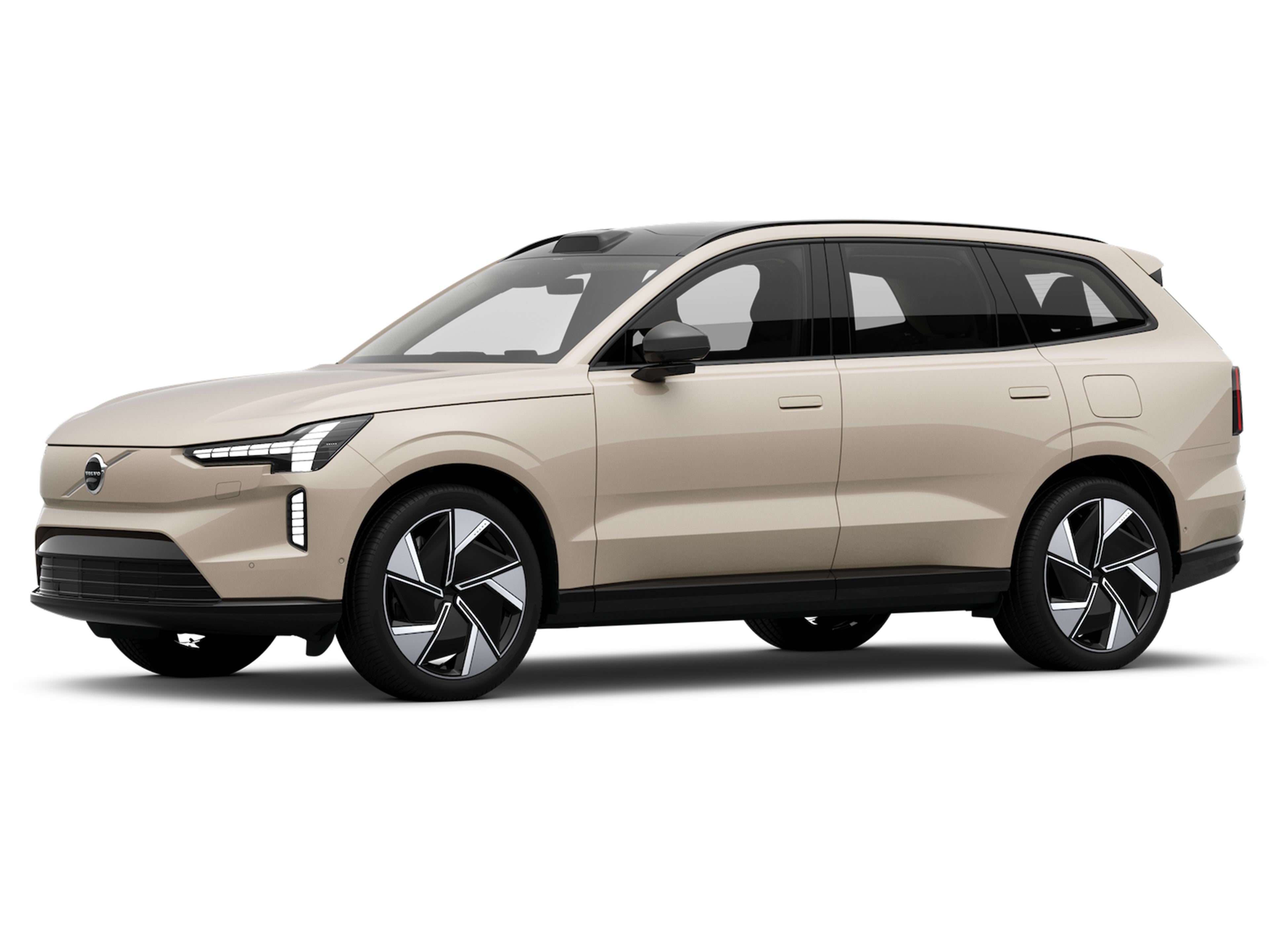 Sand Dune -värinen Volvo EX90 täyssähköauto.