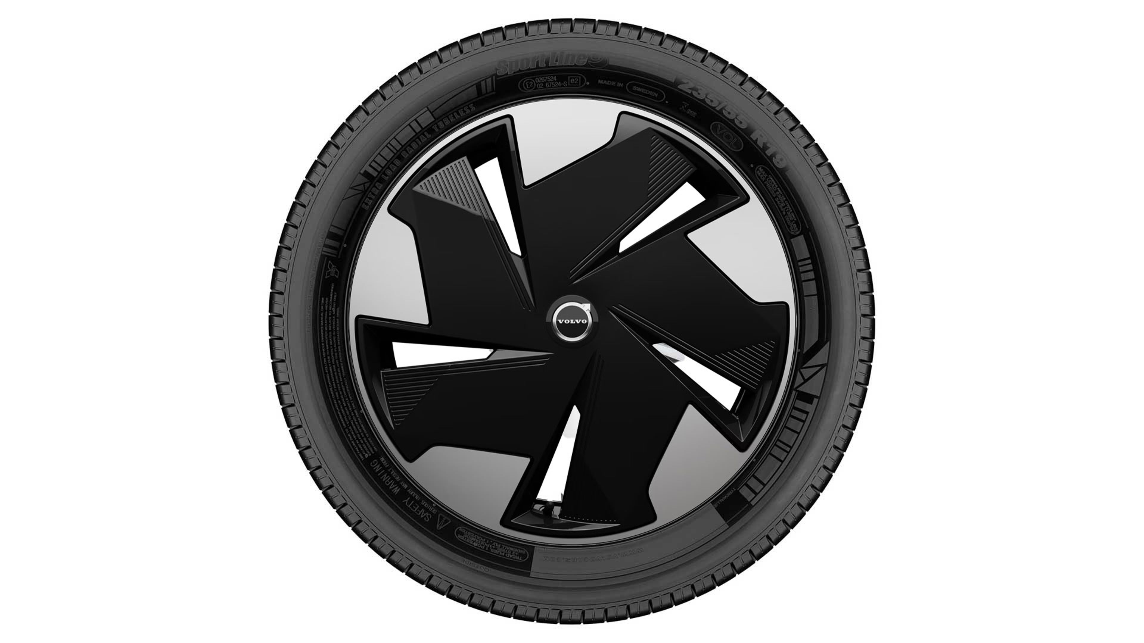 19" 5-Spoke Aero Wheel Glossy Black Diamond Cut