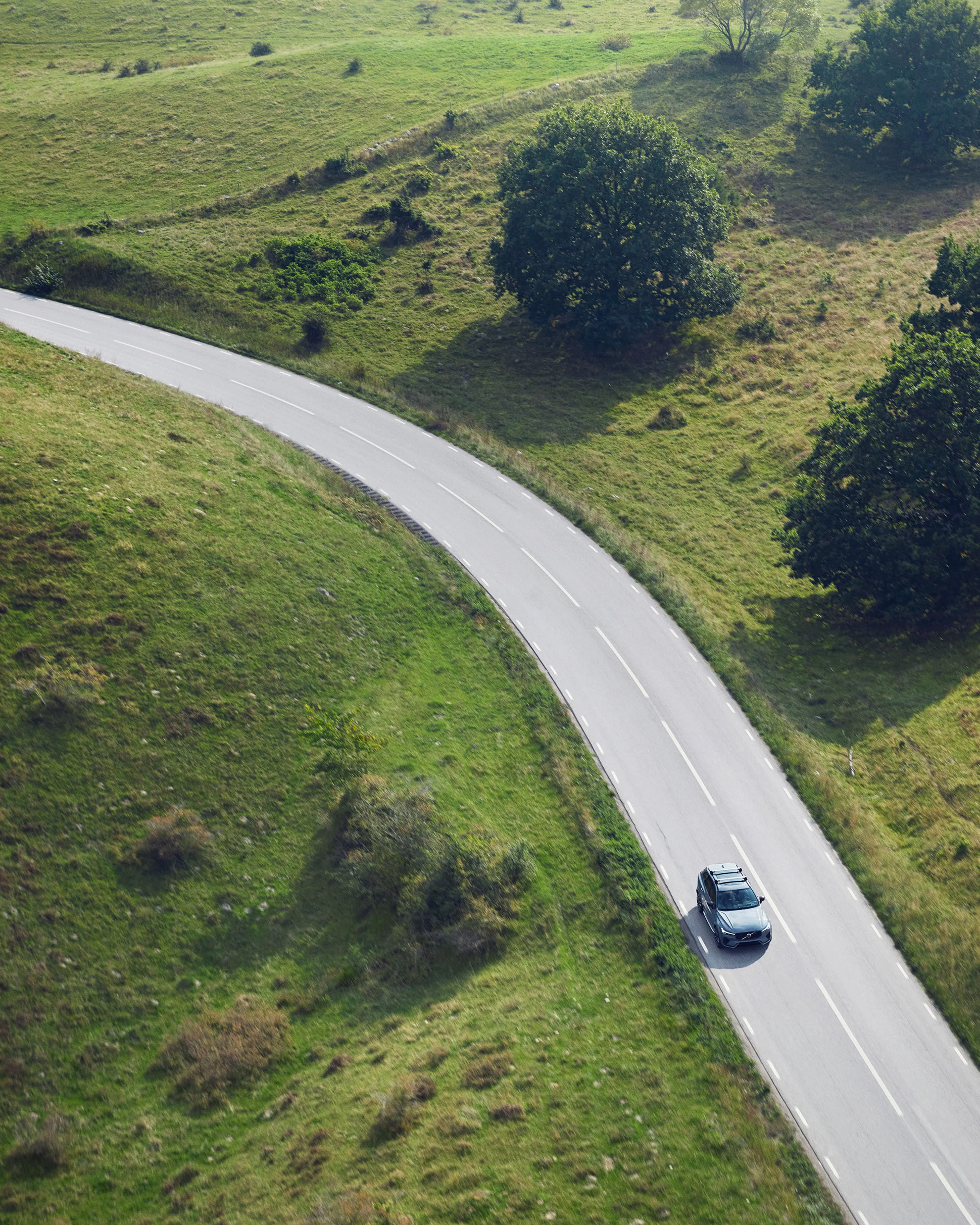 Volvo driving from above