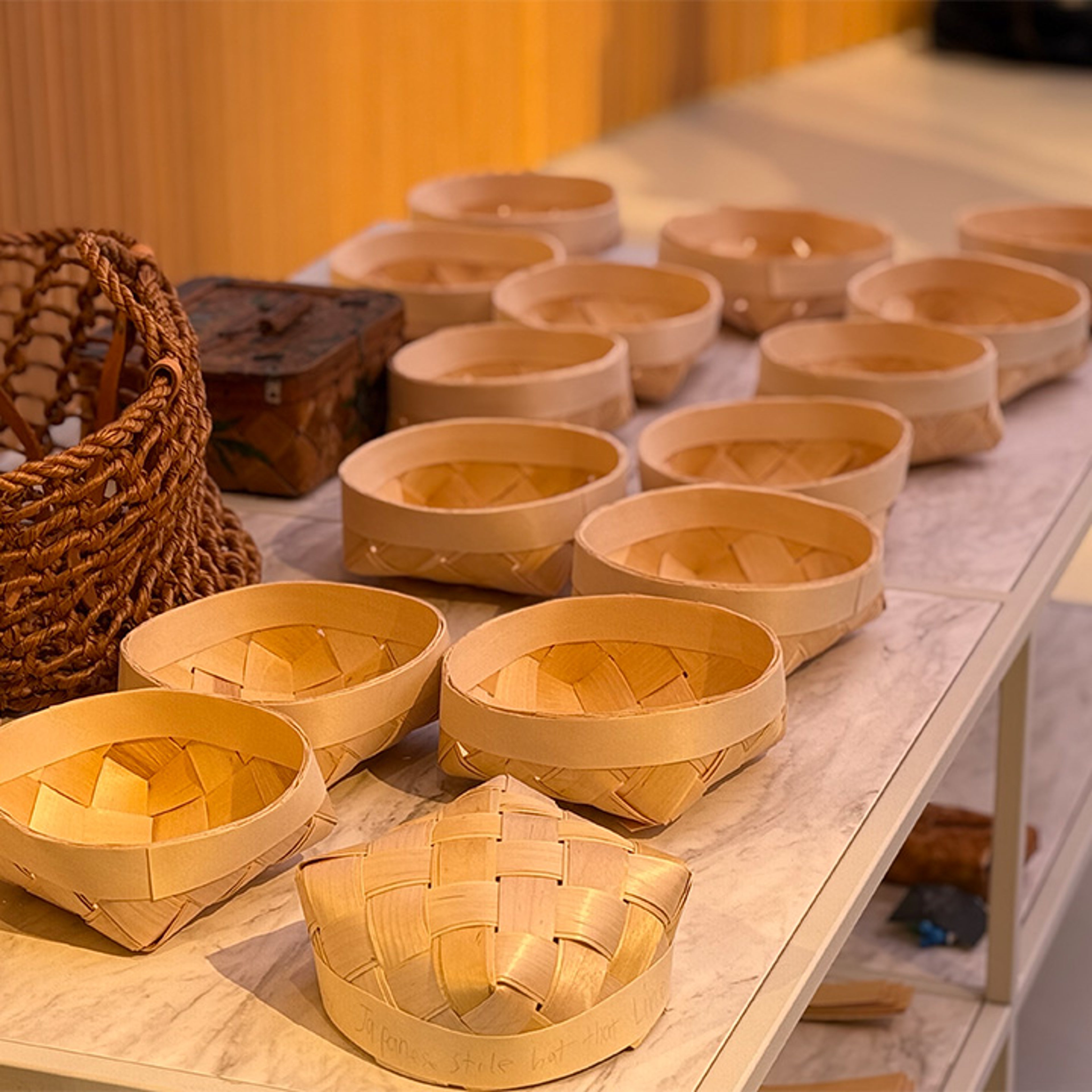 自分で作り上げたカゴ