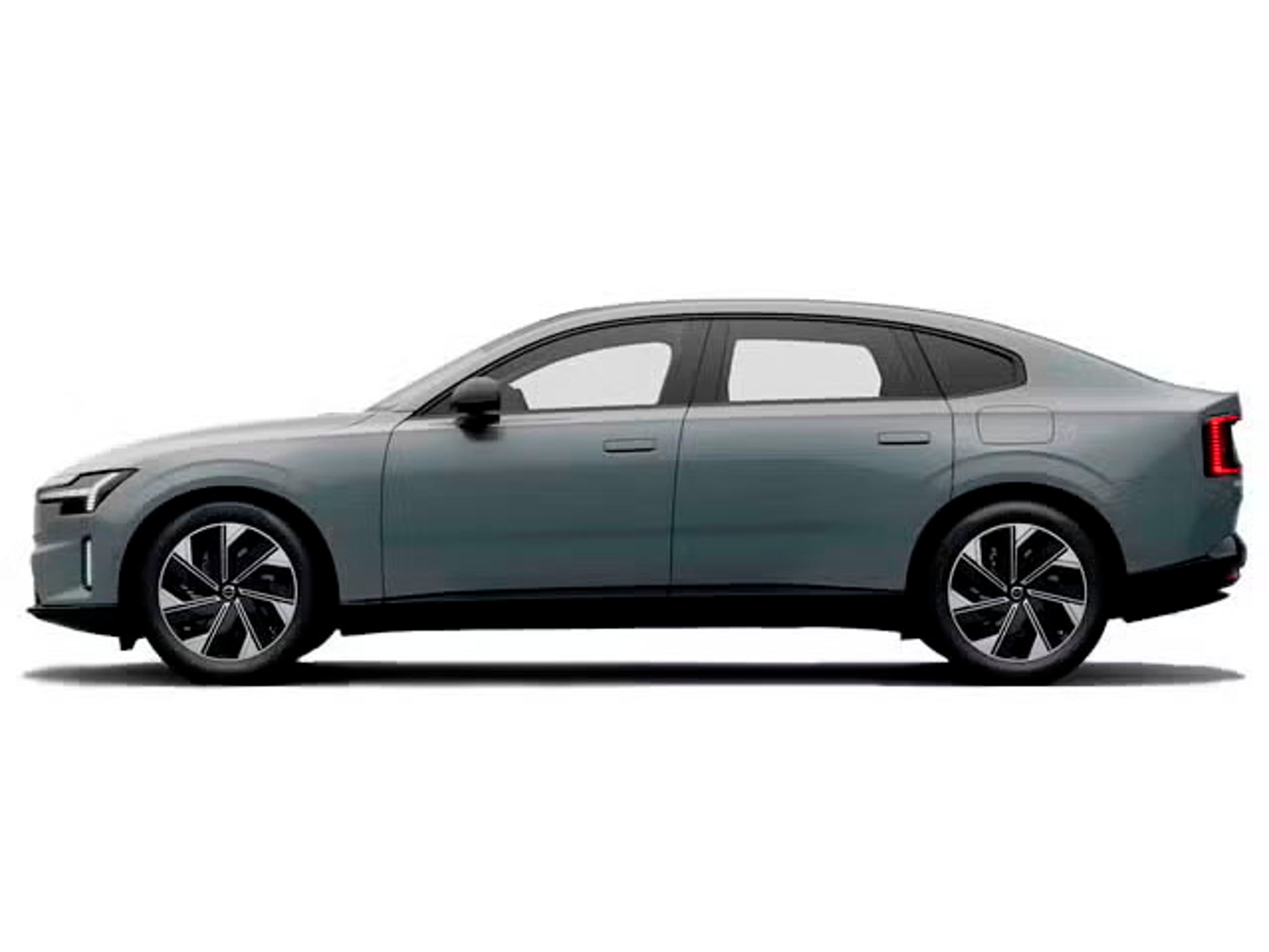Volvo ES90 eléctrico vista lateral color gris
